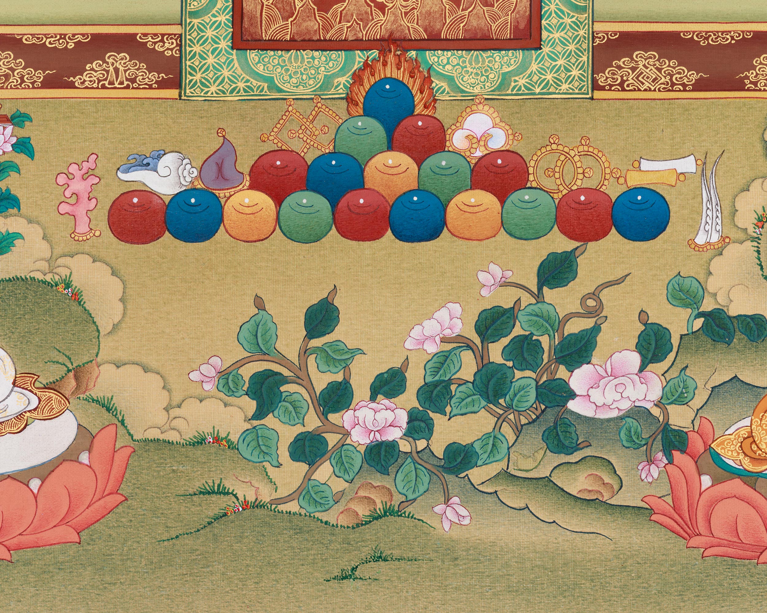 Original Longchenpa Thangka | 14th-century Nyingma Dzogchen Master in Tibetan Buddhism