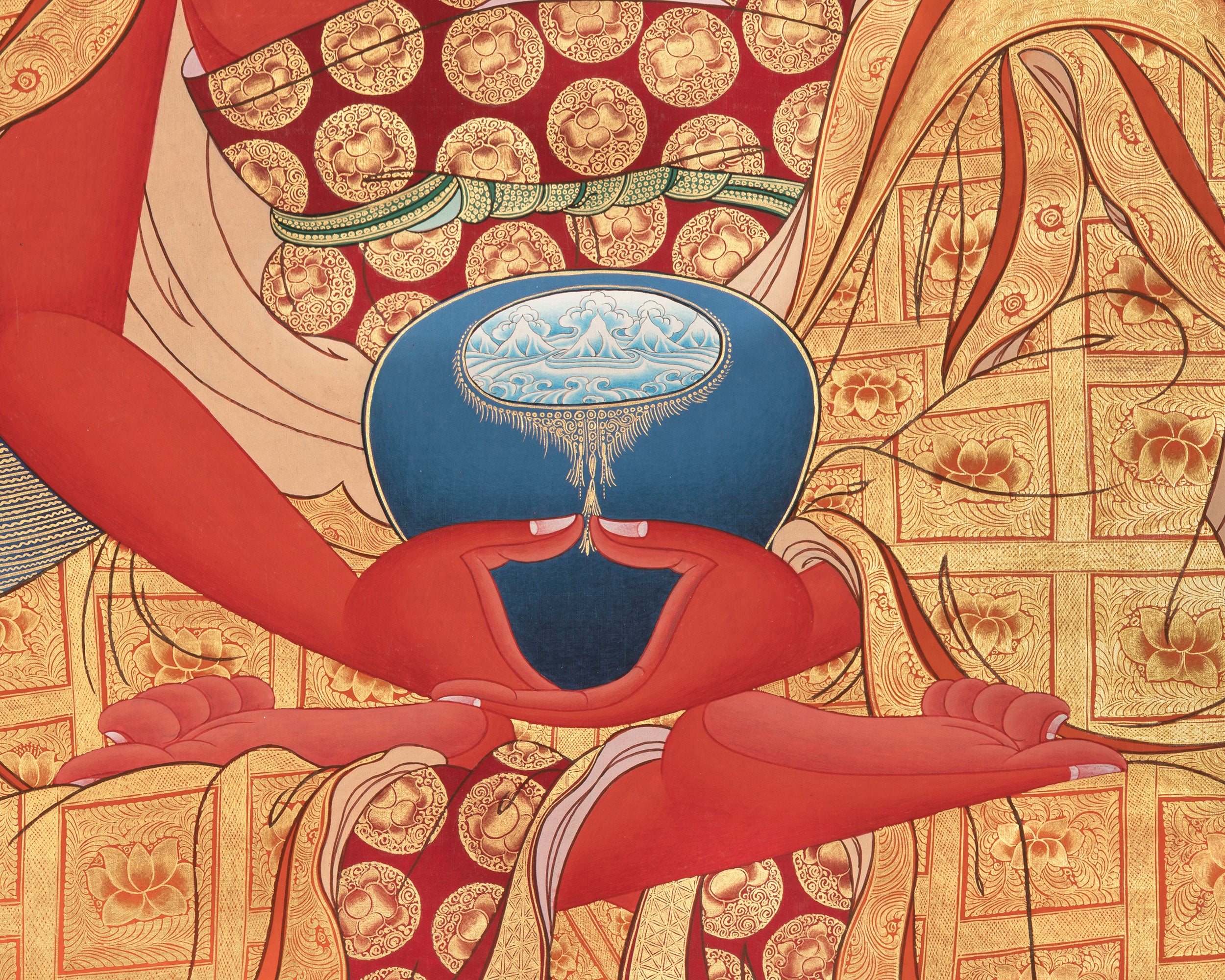 Red Amitabha Buddha Print | Infinite Light