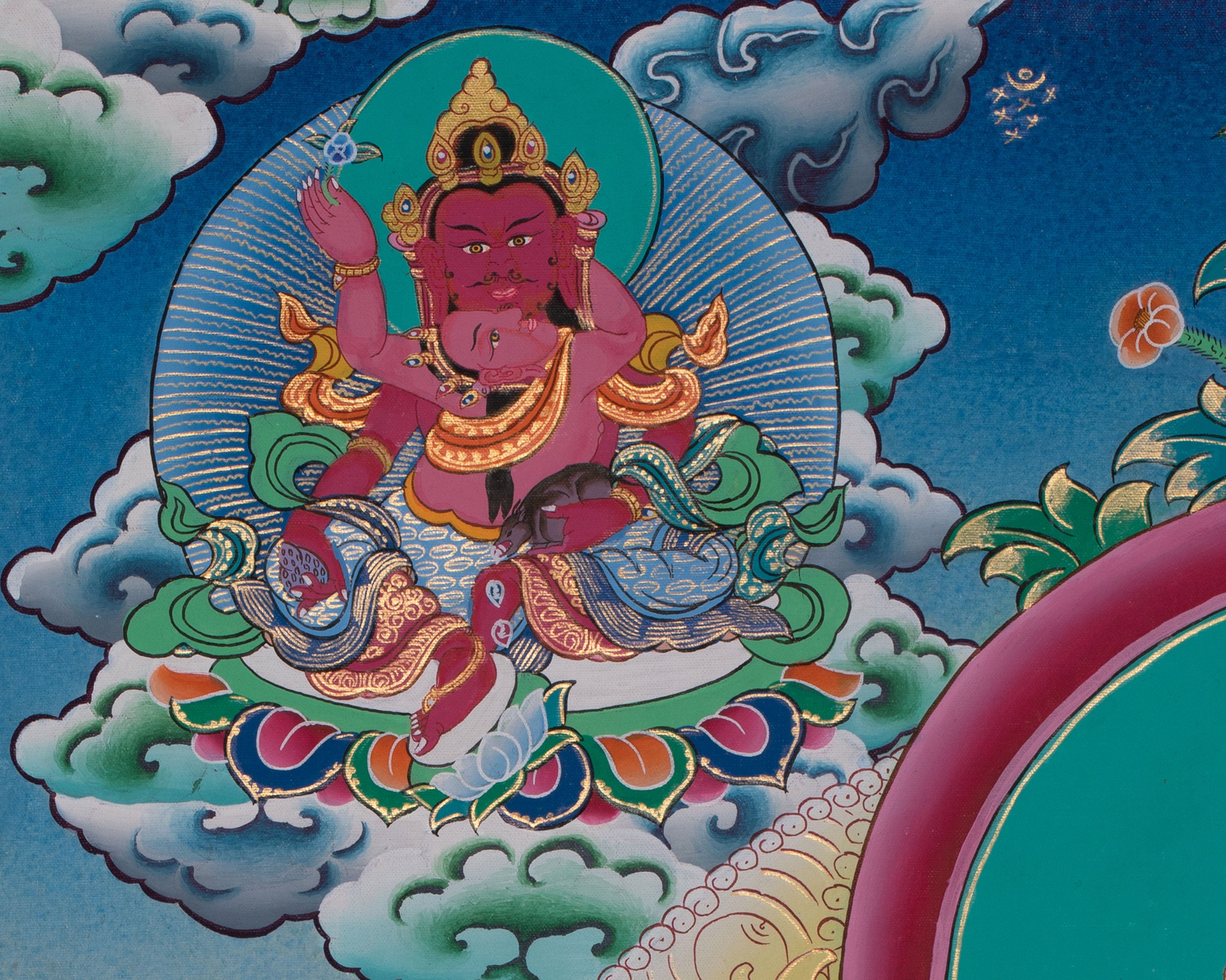 The Five Dzambhala Thangka | Sacred Symbol of Prosperity and Protection