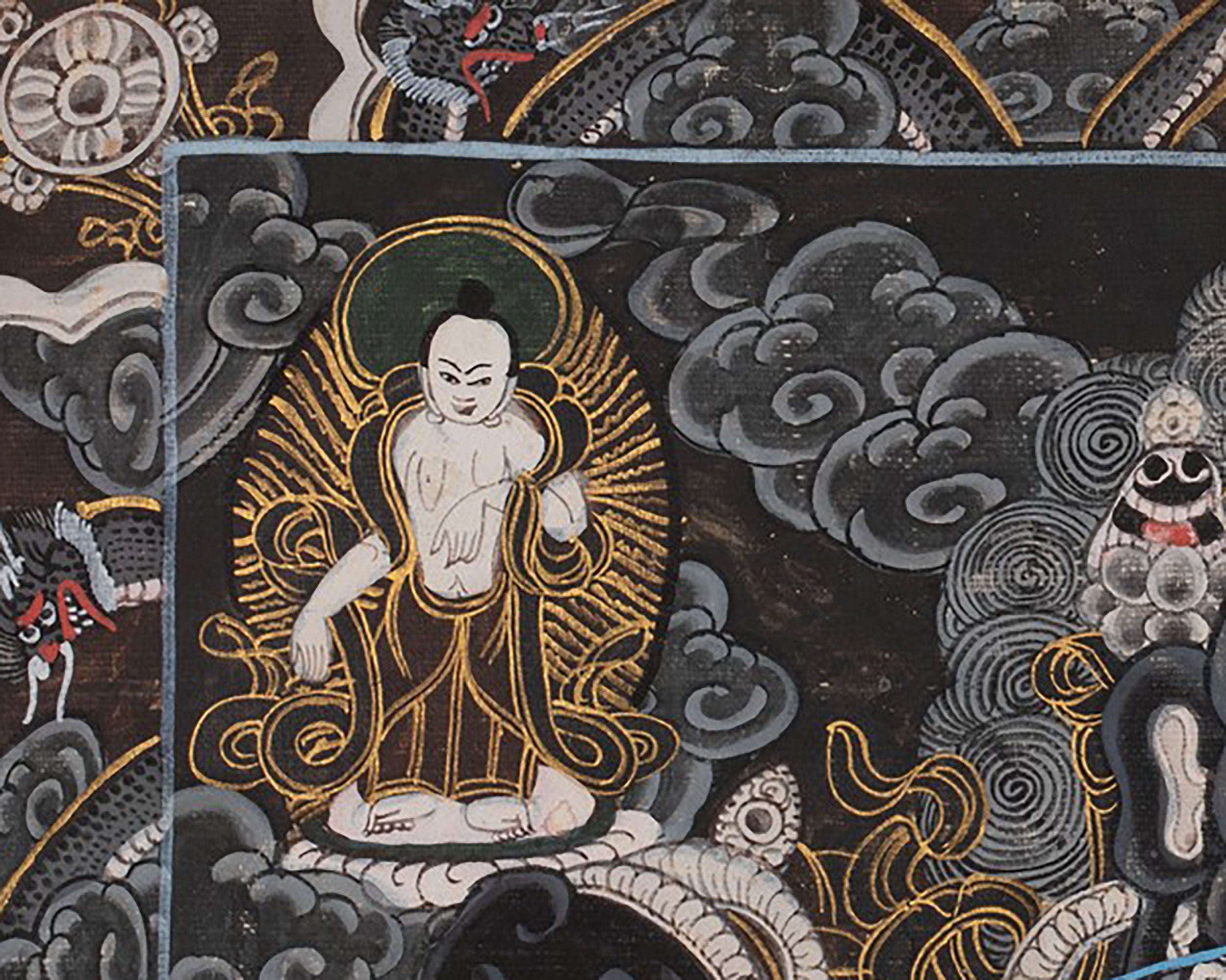 Tibetan Wheel Of Life Thangka | Yoga Meditation Canvas Art