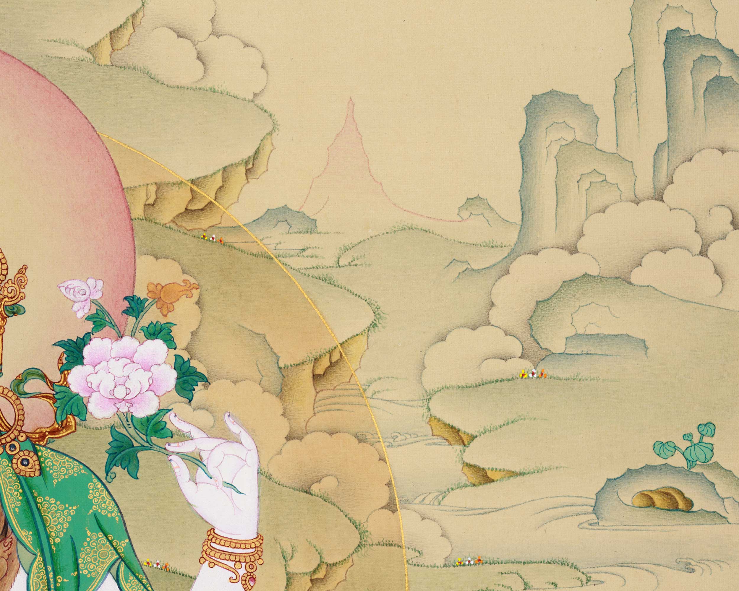Bodhisattva Chenrezig Thangka | Art Of Compassion | Tibetan Buddhist Decoration