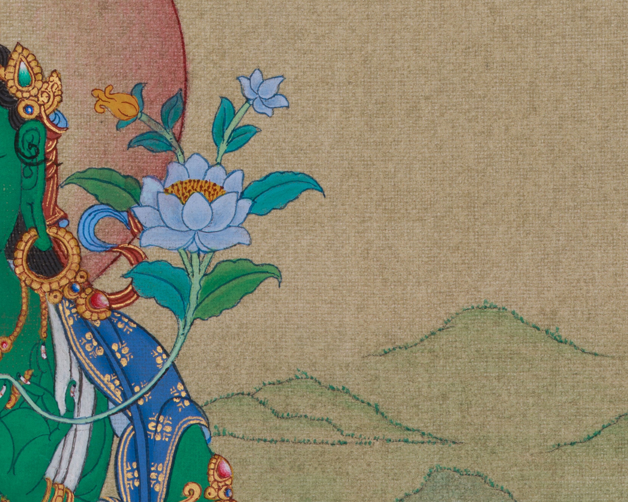 Swift Liberator Green Tara Thangka | Goddess of Compassion and Protection