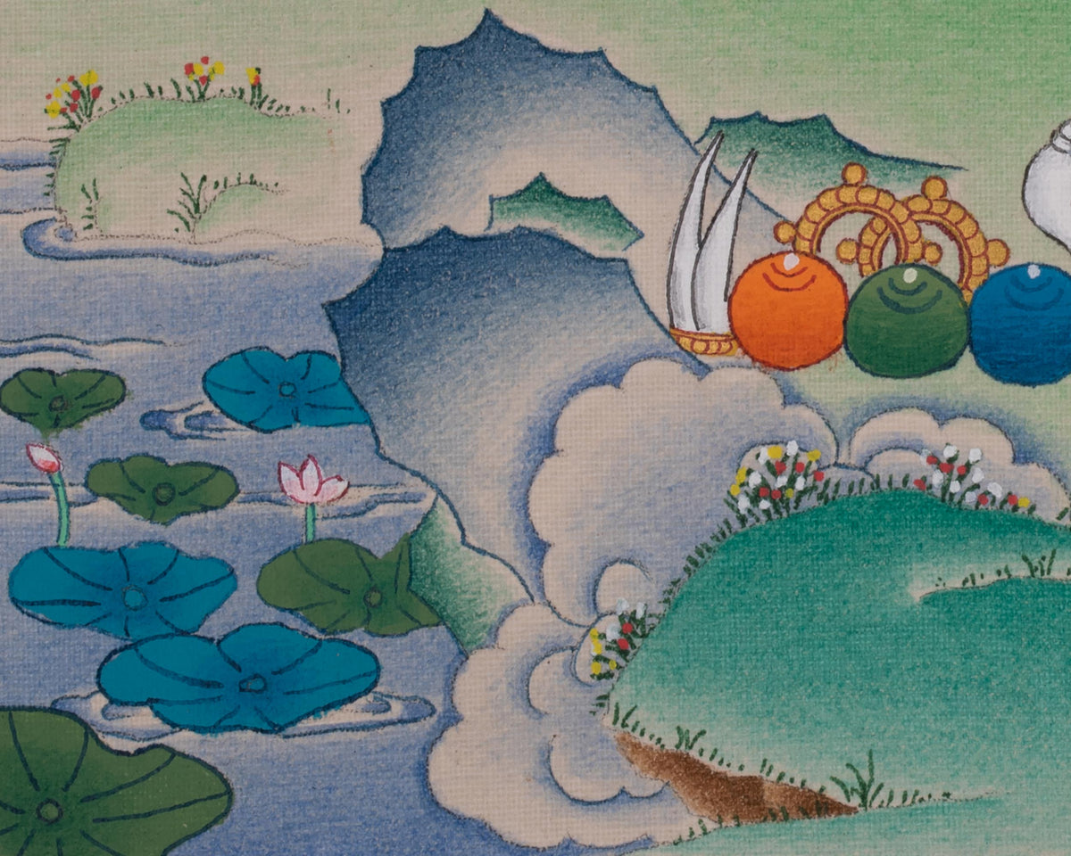 Manjushri Hand-painted Thangka | Sacred Embodiment of Transcendent Wisdom and Knowledge