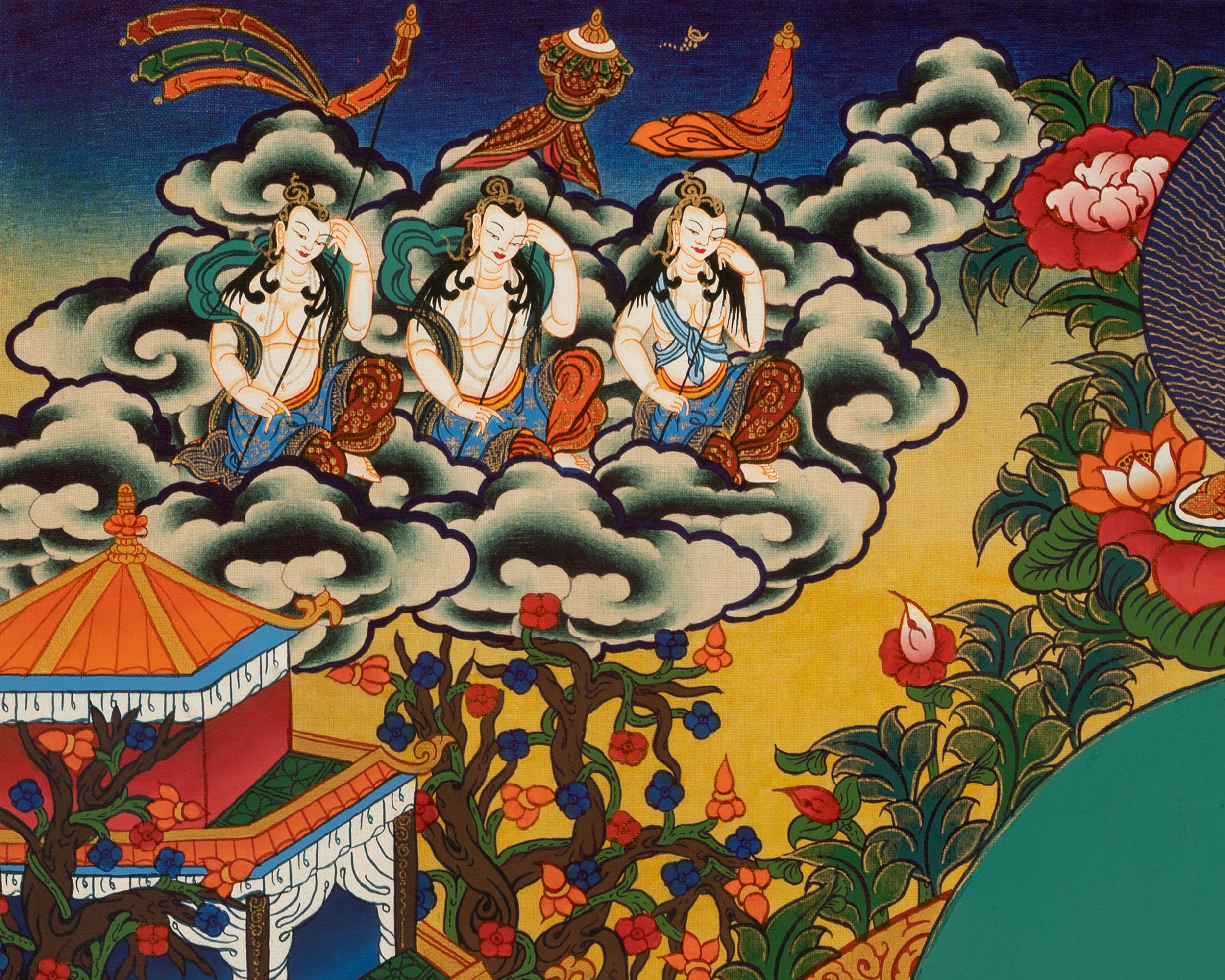 Bodhisattva Avalokitesvara Thangka | Handpainted Religious Painting