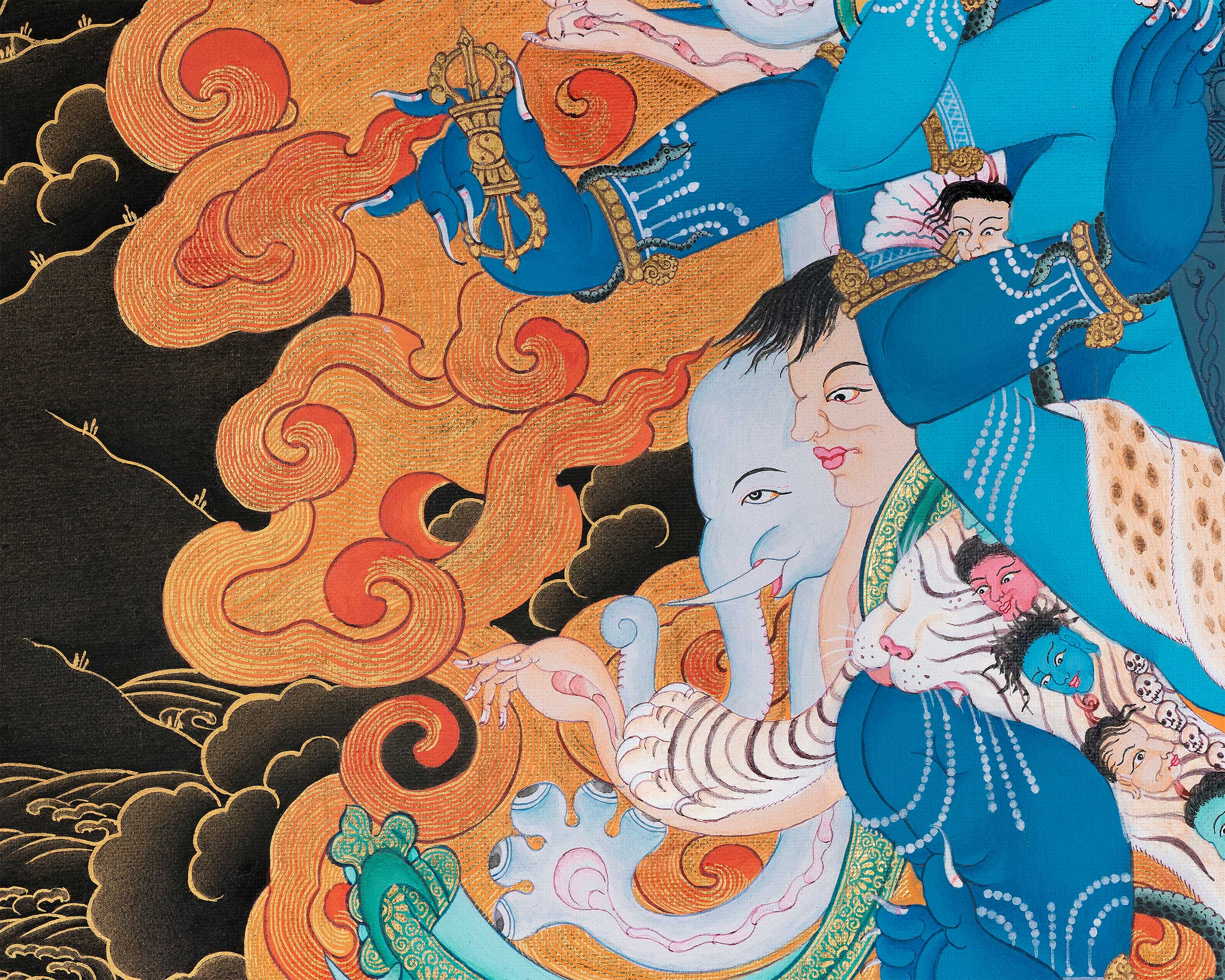 Vajrakilaya with Consort Canvas Print | Fierce Tantric Deity of Transformation