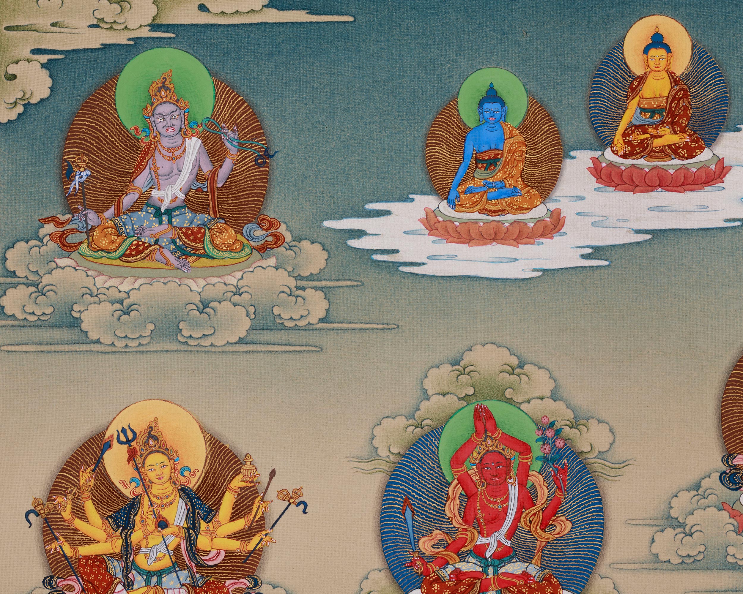 Himalayan 21 Tara Surya Gupta Thangka | Sacred Artwork