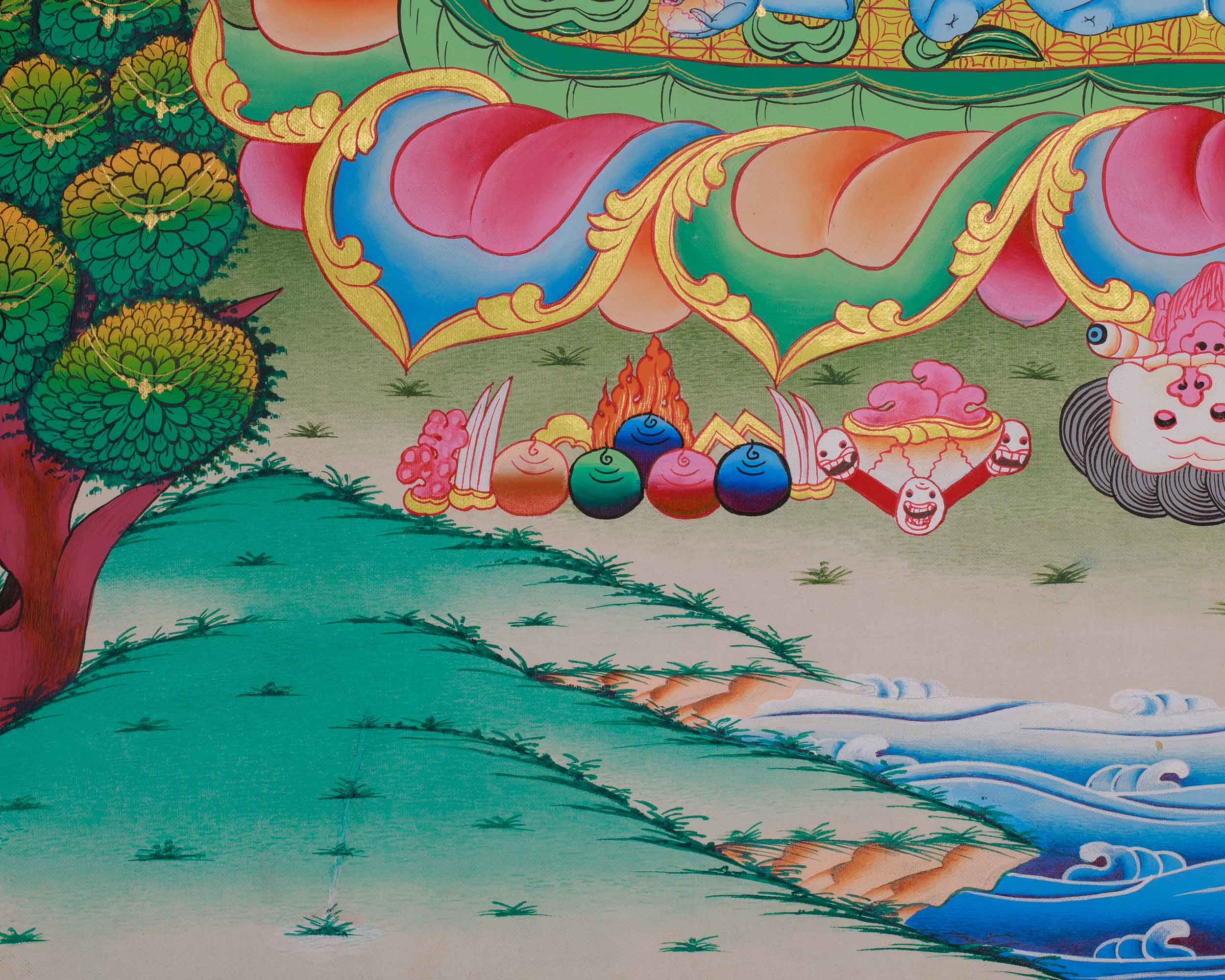 Wrathful Deity Vajrakilaya with Samantabhadra Thangka | Destroyer of Negativity