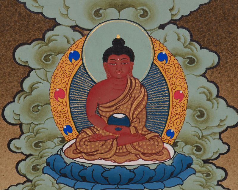 Avalokiteshvara Thangka with Buddhas and Bodhisattvas | Hand-Painted Himalayan Art