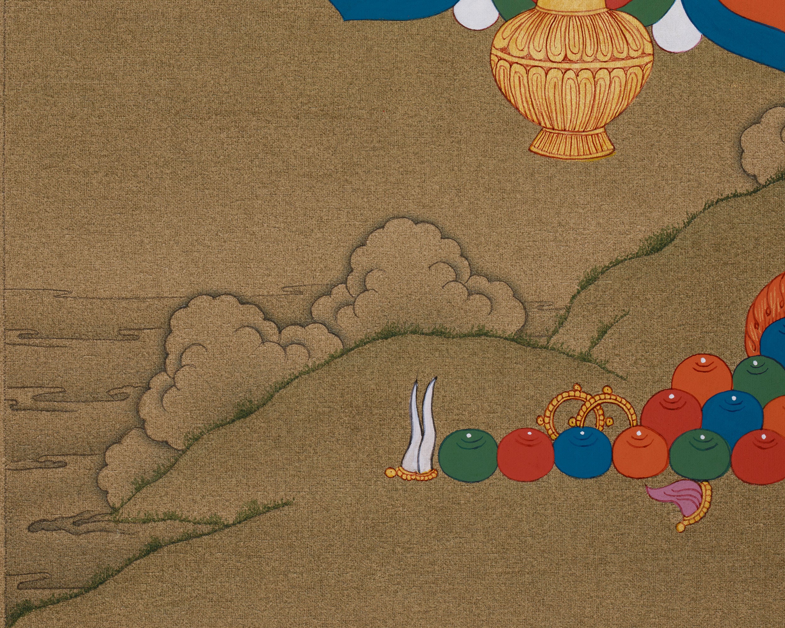 Yellow Dzambhala, God of Wealth Thangka | Divine Prosperity and Abundance
