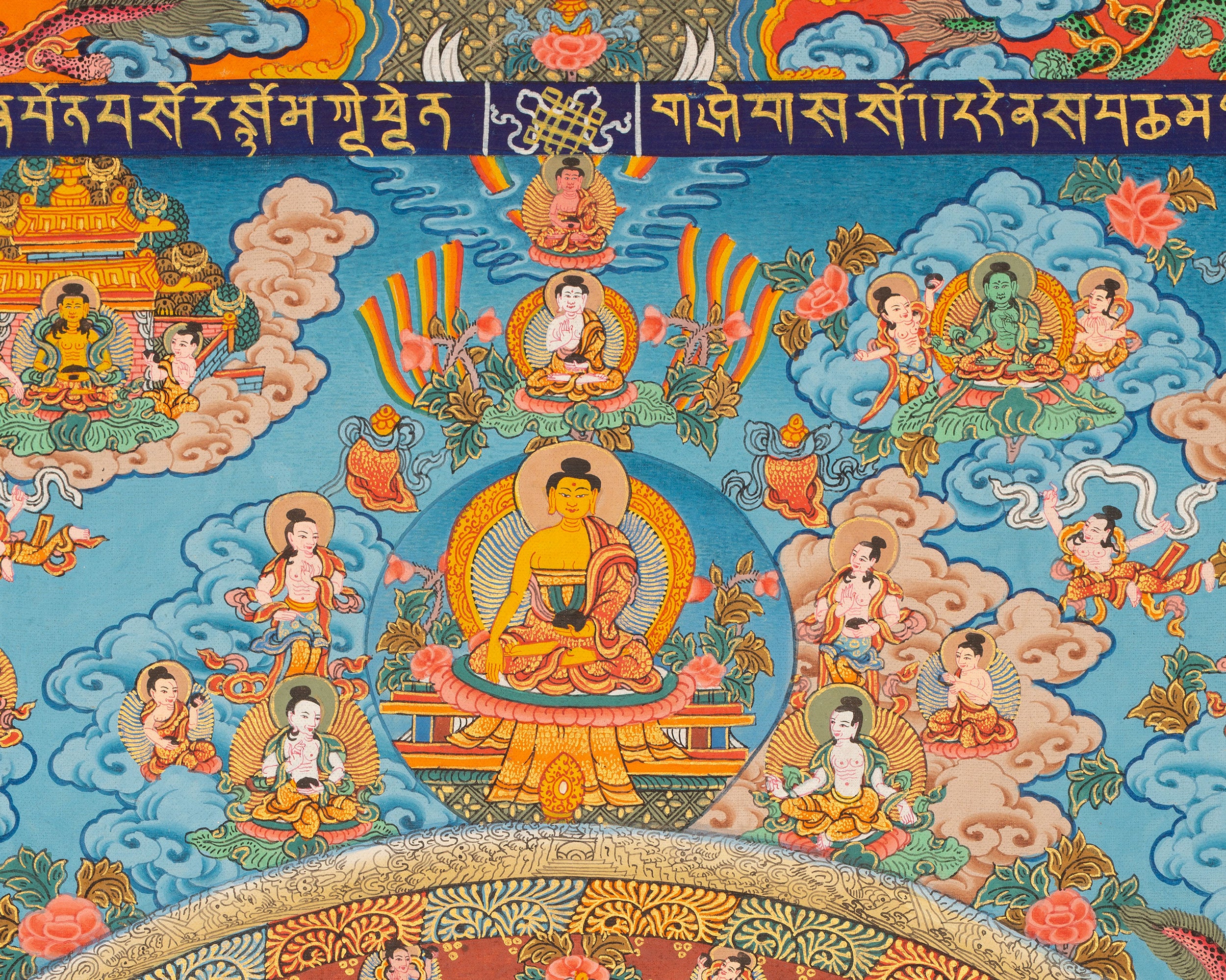 Amoghasiddhi Buddha Mandala Thangka | Meditation Mandala Painting