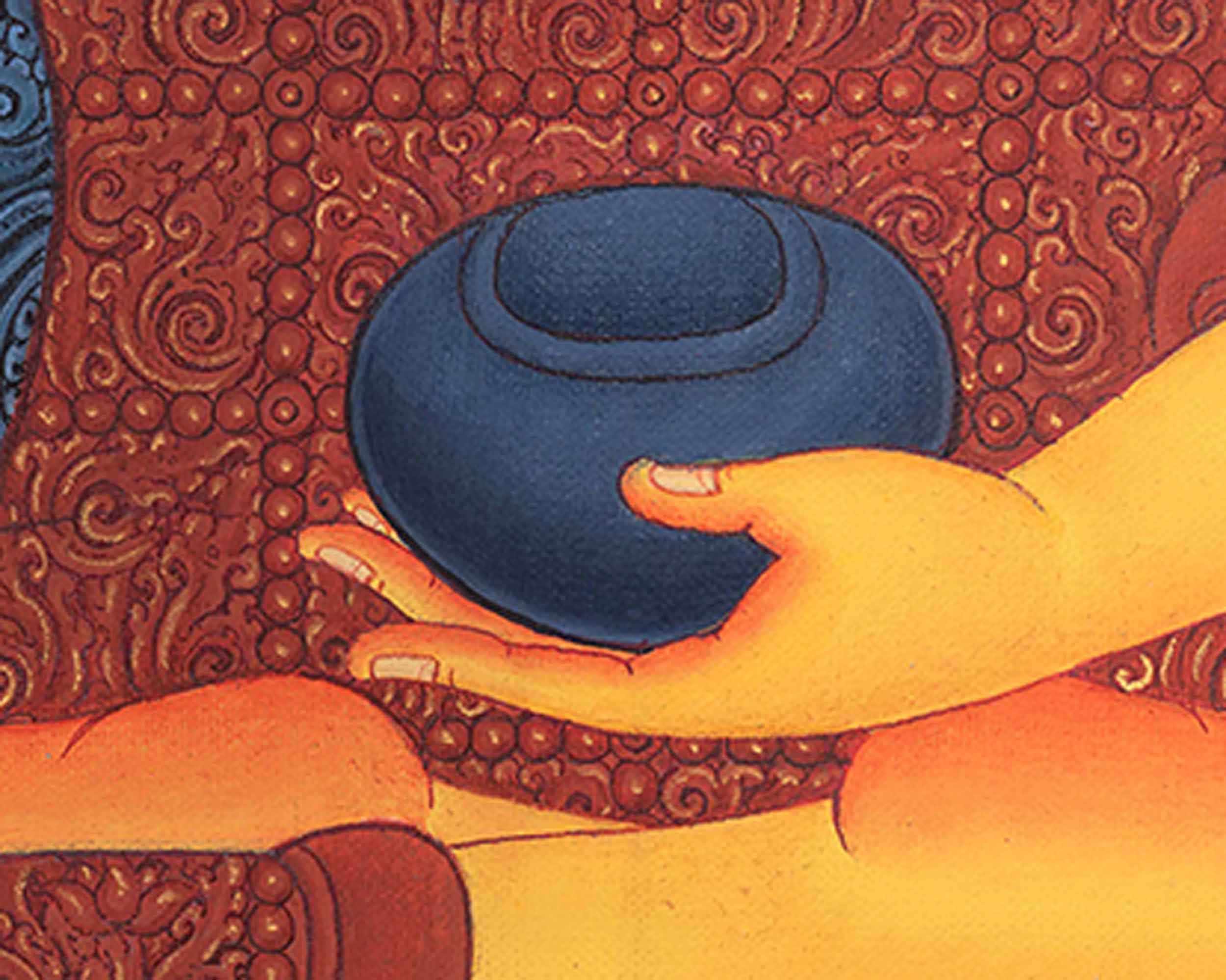 Traditional Buddha Shakyamuni Thangka Print | Peaceful Deity | Home Decor