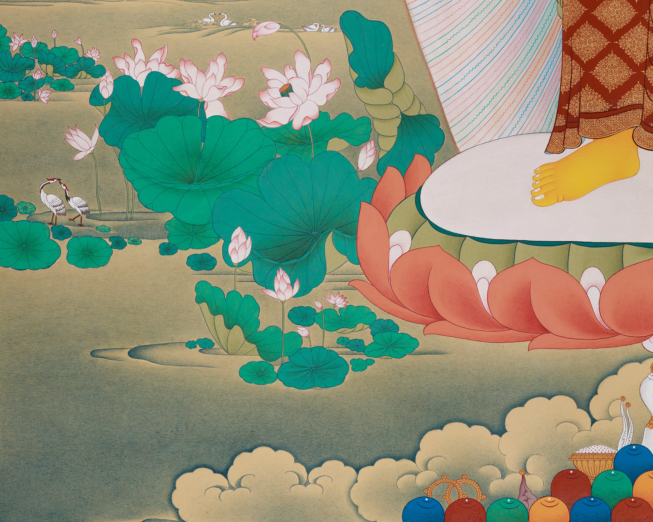 Standing Historical Buddha Shakyamuni Thangka | A Masterpiece of Serenity and Enlightenment