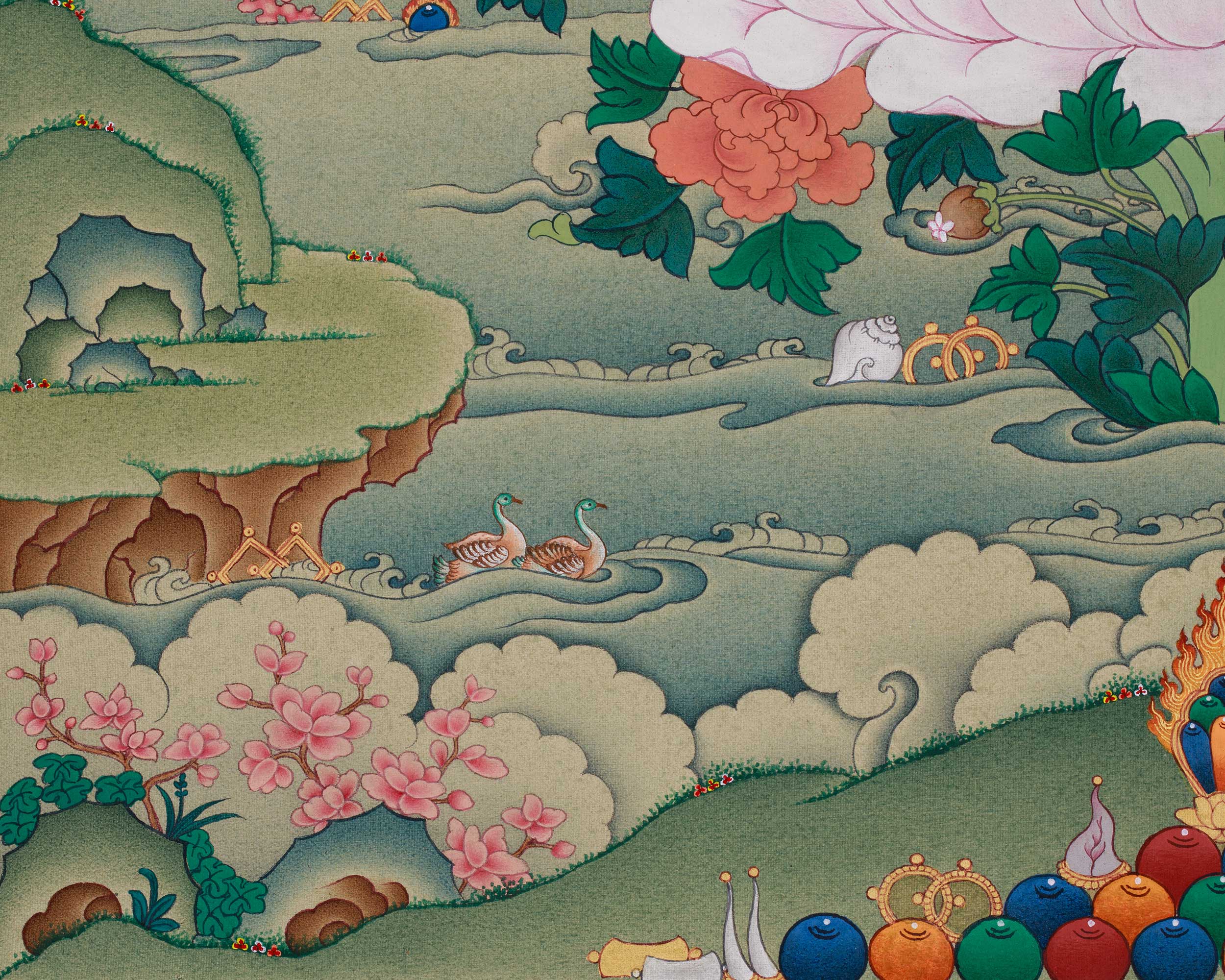 Healing Goddess White Tara Painting | Embodiment of Compassionate Longevity