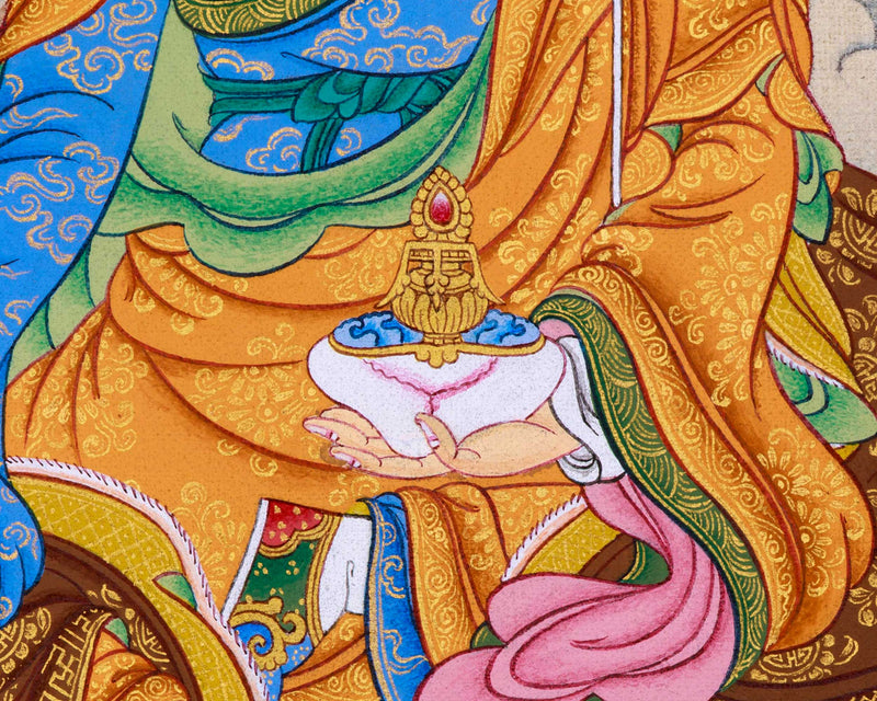 Unique Depiction of Guru Padmasambhava with Yeshe Tsogyal & Mandarava