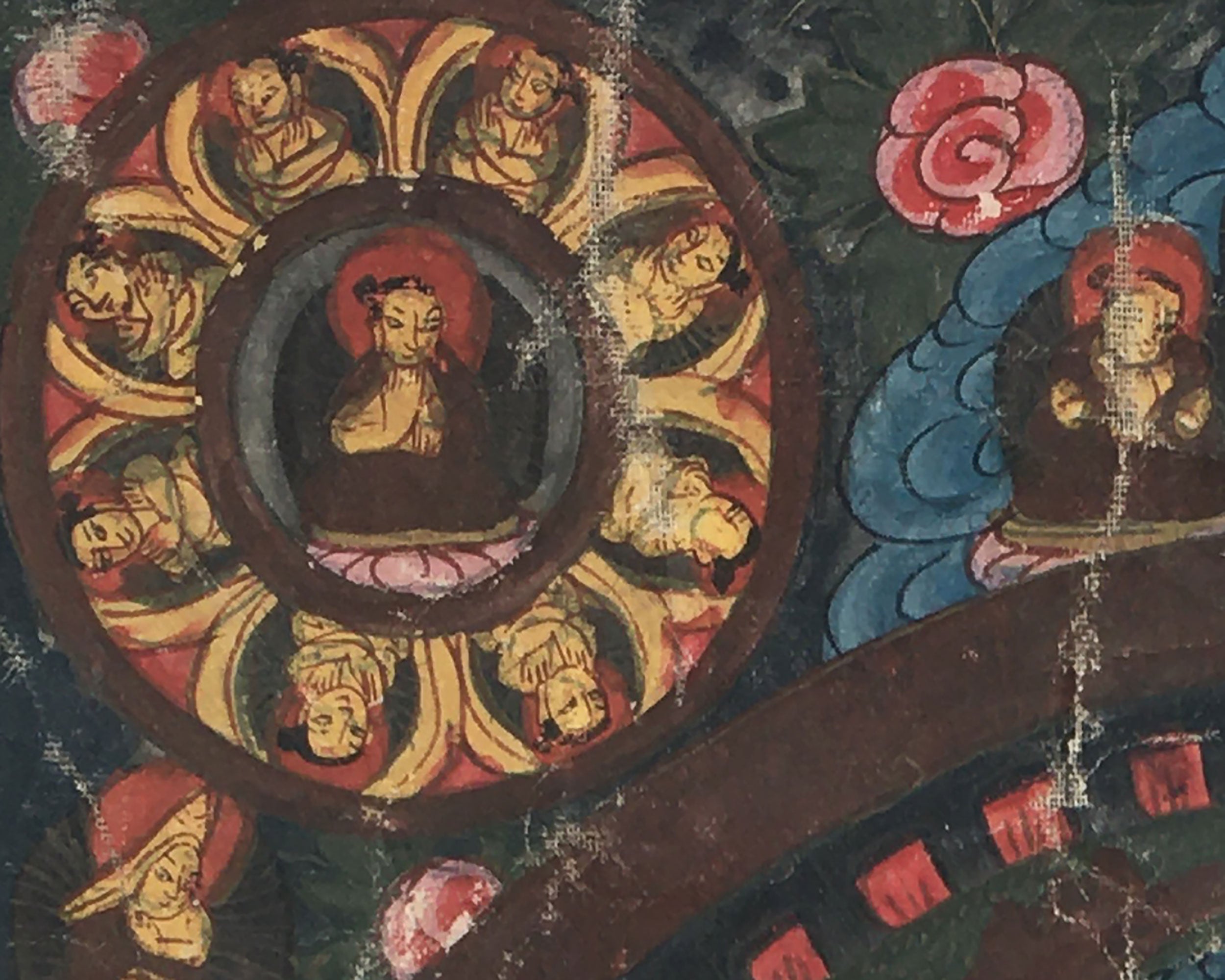 Beautiful Brocade Mandala Thangka | Buddhist Handpainted Art | Religious Wall Decors