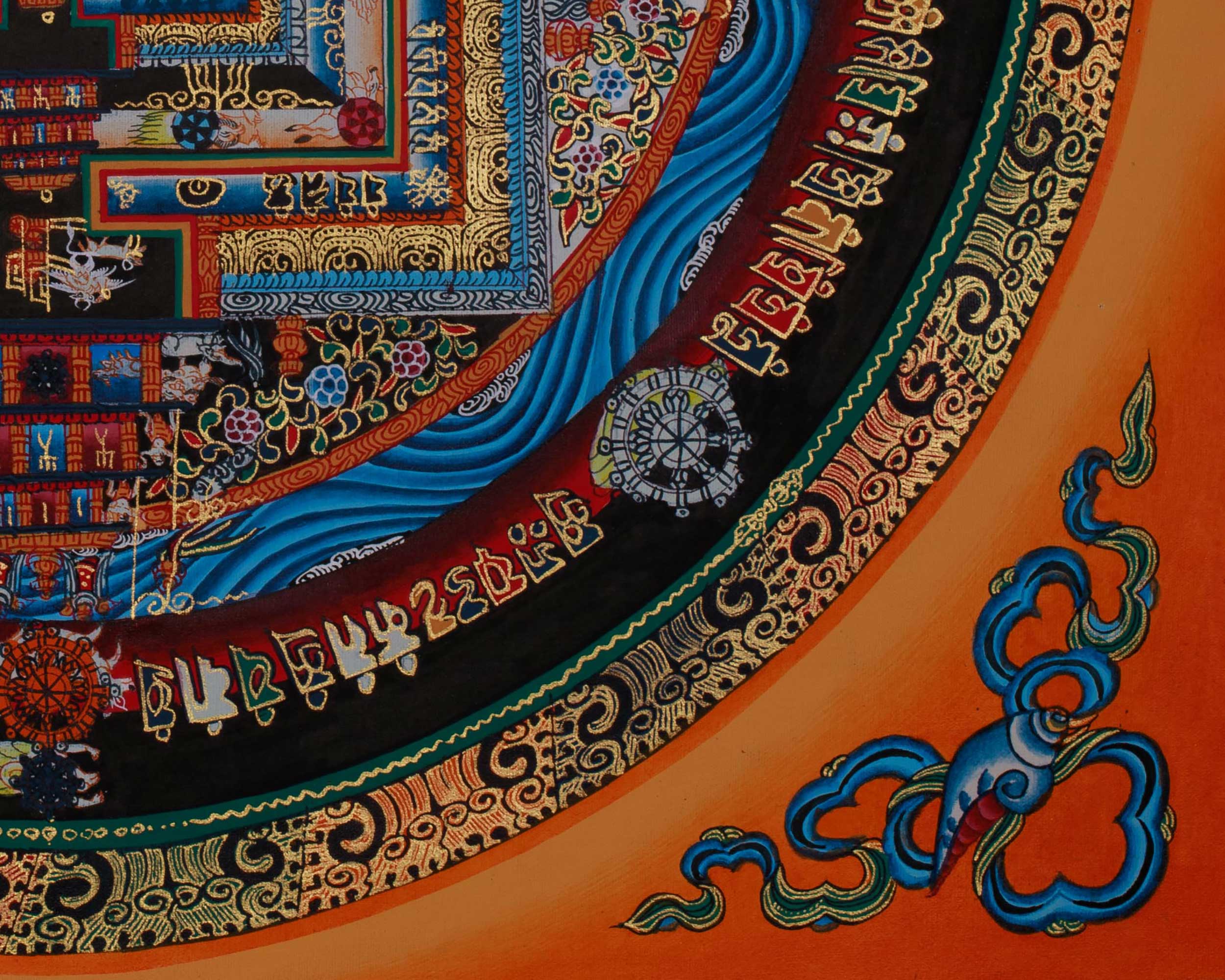16 Inch Kalachakra Mandala | Wheel of Time | Tibetan Art for Balance and Healing