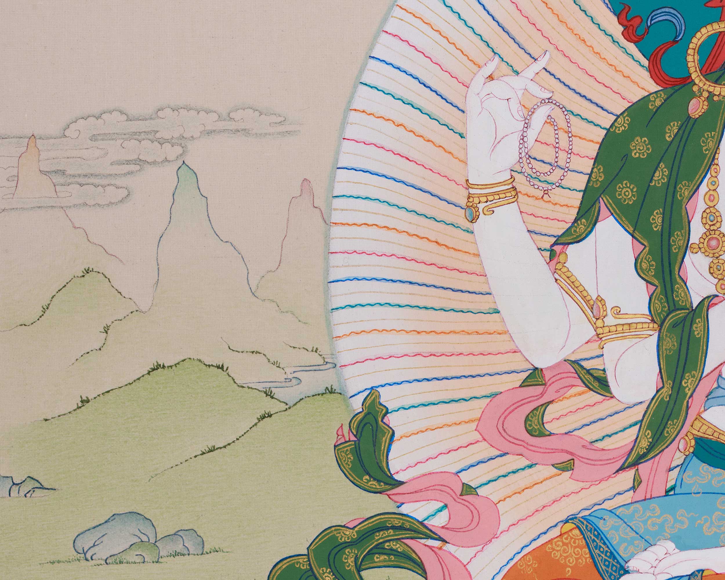 Traditional Handmade Chenrezig Thangka | Bodhisattva of Compassion and Healing