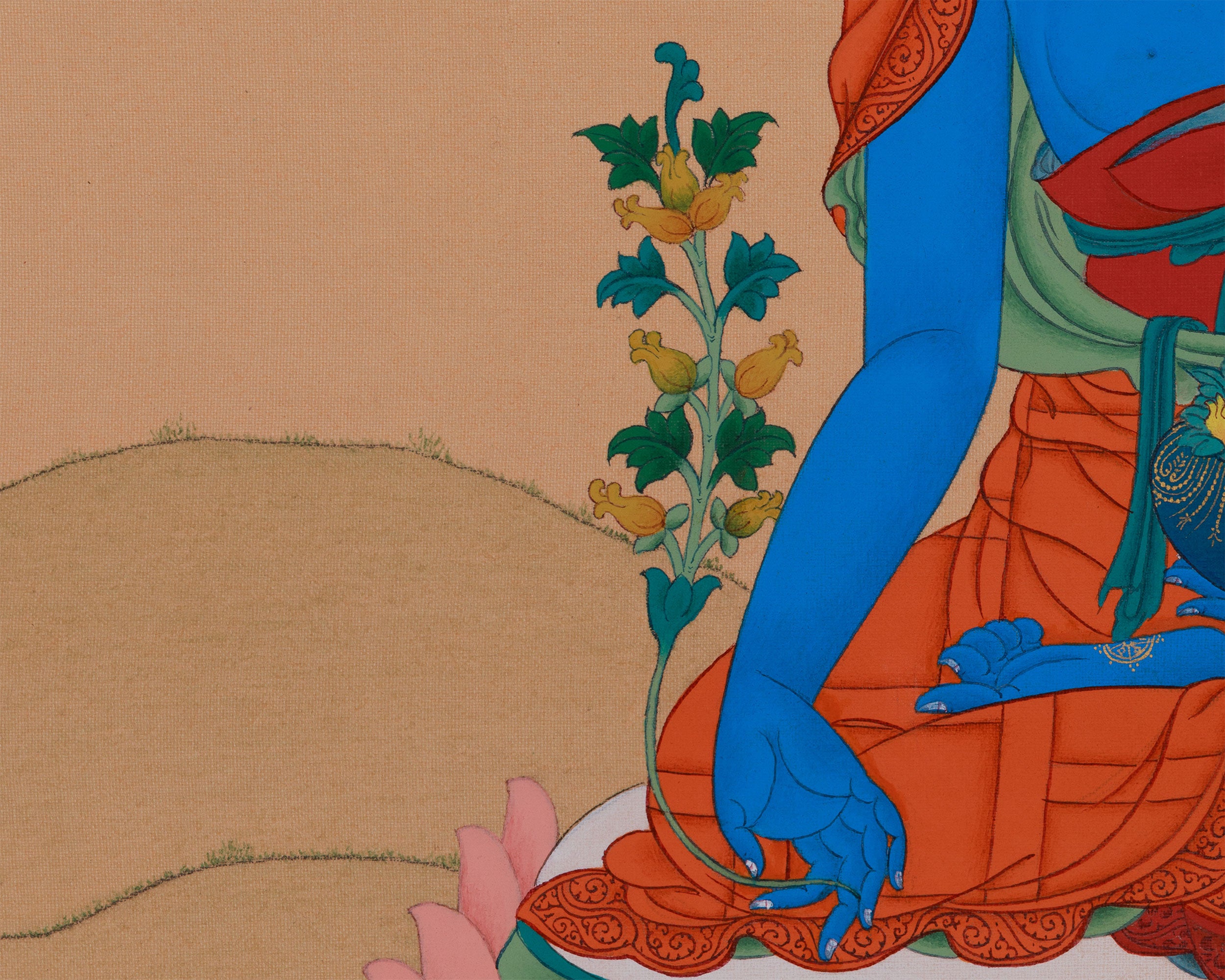 Buddha of Healing, Sangye Menla | Buddha Wall Art for Health and Spiritual Wellness