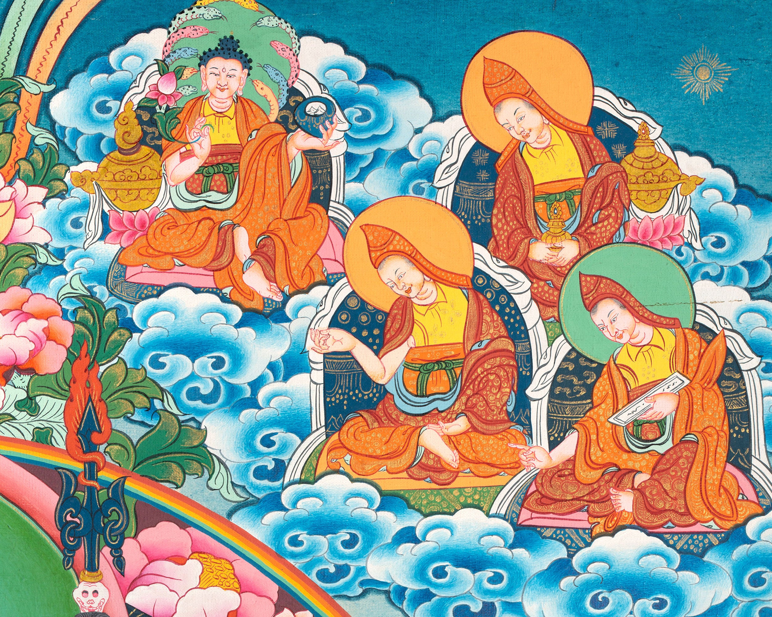 Thangka of Eight Manifestations of Guru Padmasambhava | Second Buddha of Tibet