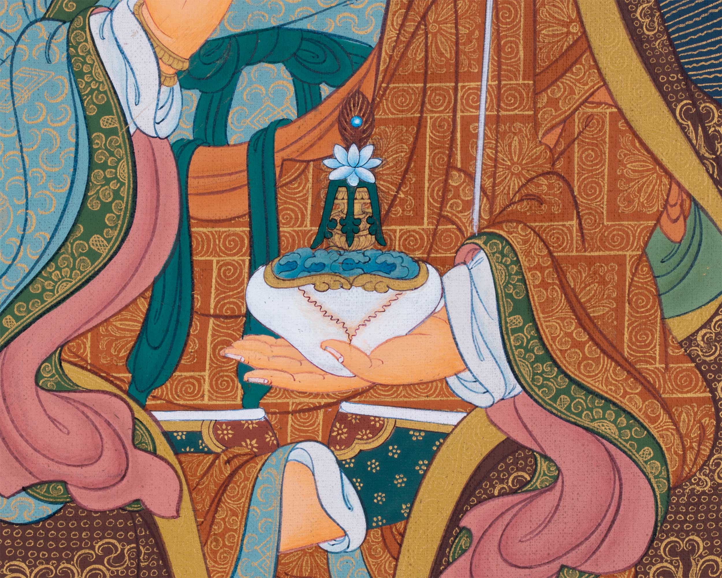 Thangka Print Of Lotus-Born Master | Guru Rinpoche Canvas Art | Digital Artwork For Padmasambhava Thangka