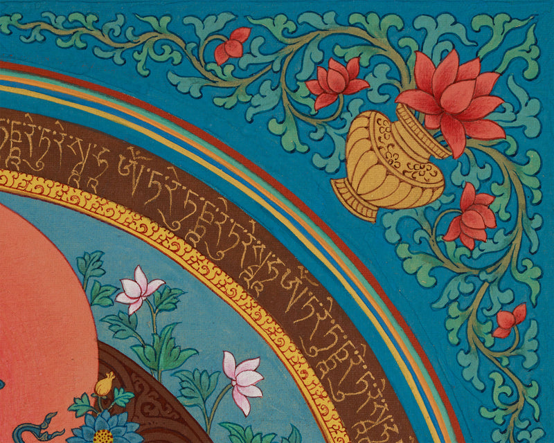 Green Tara Mantra Mandala Thangka | The Compassionate Protector