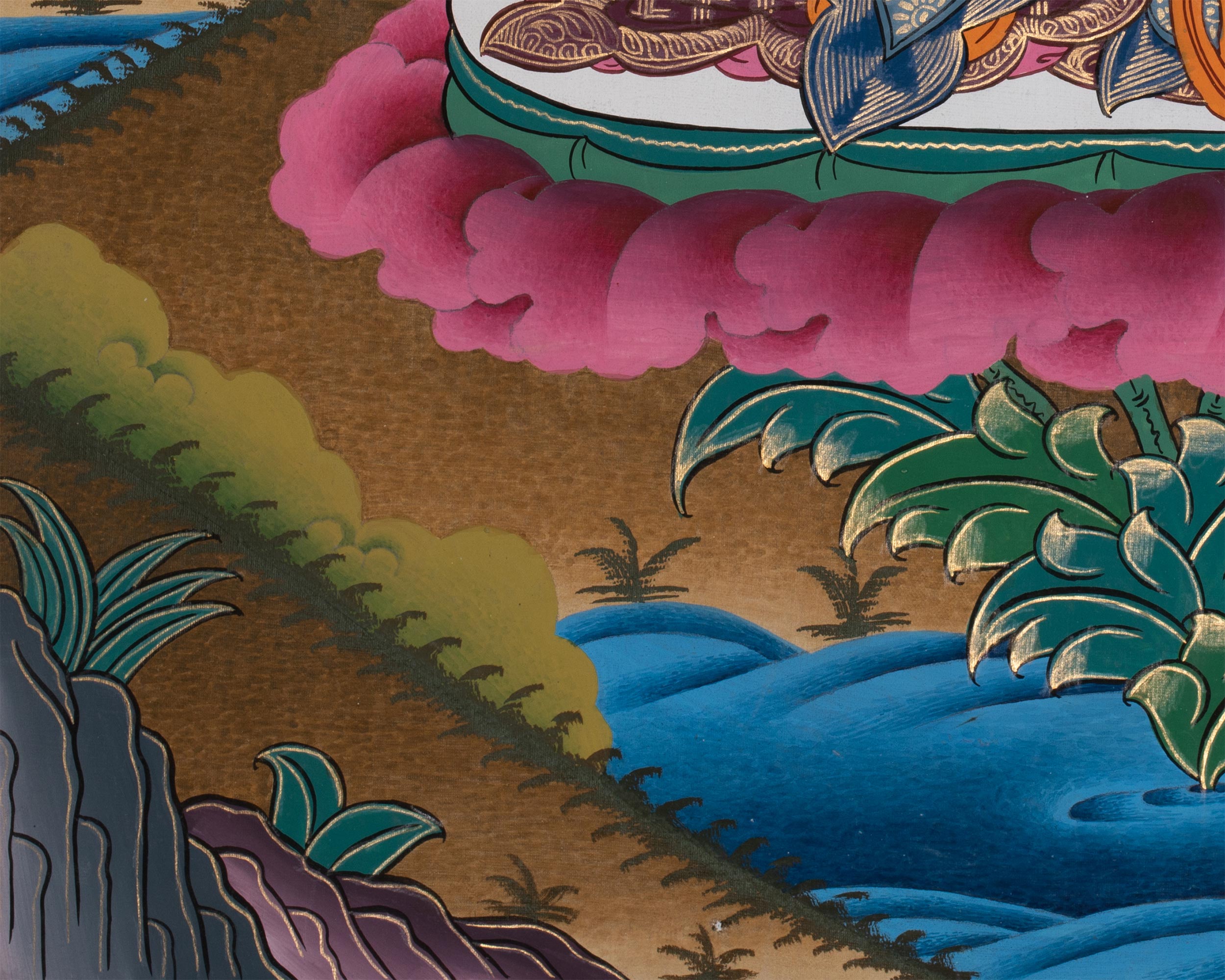 Manjushri, Buddha of Infinite Wisdom | Traditional Tibetan Thangka Art
