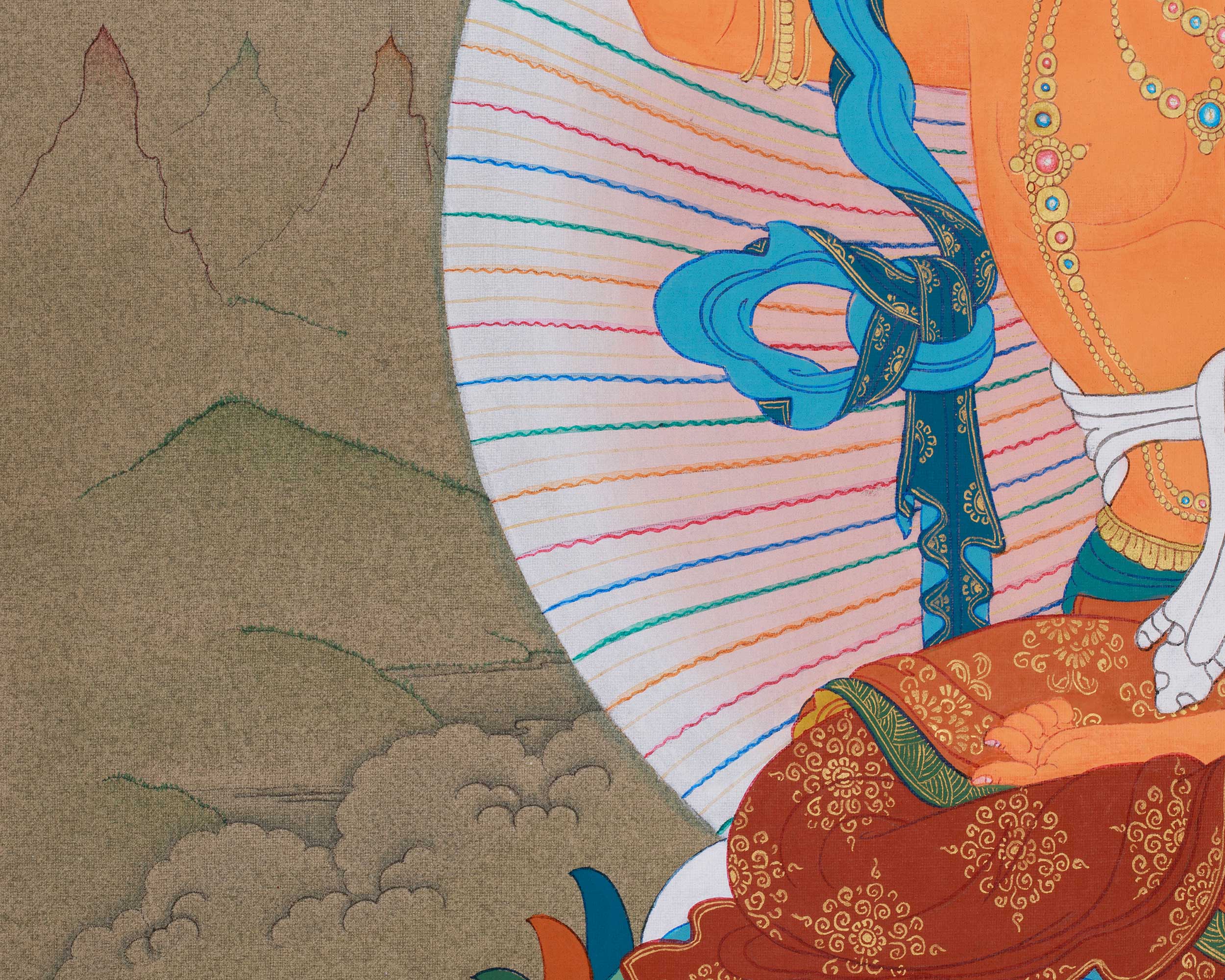 Thangka of Manjushri Bodhisattva | The Compassionate Deity of Wisdom and Clarity