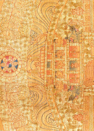 Original Hand Painted Full 24K Gold Style Kalachakra Mandala Tibetan Thangka