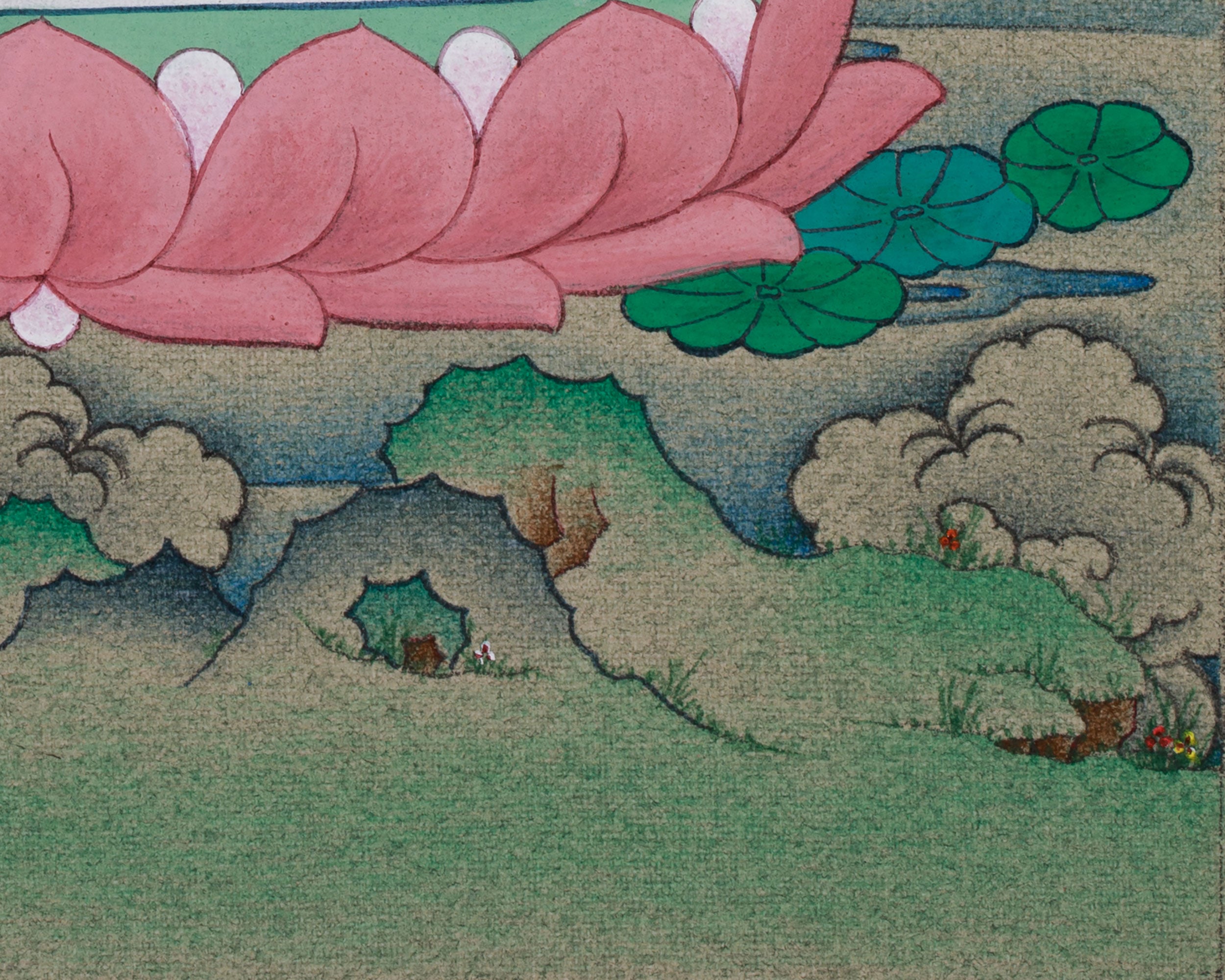 Ruby Red Amitabha Buddha Thangka | Infinite Light & Compassion