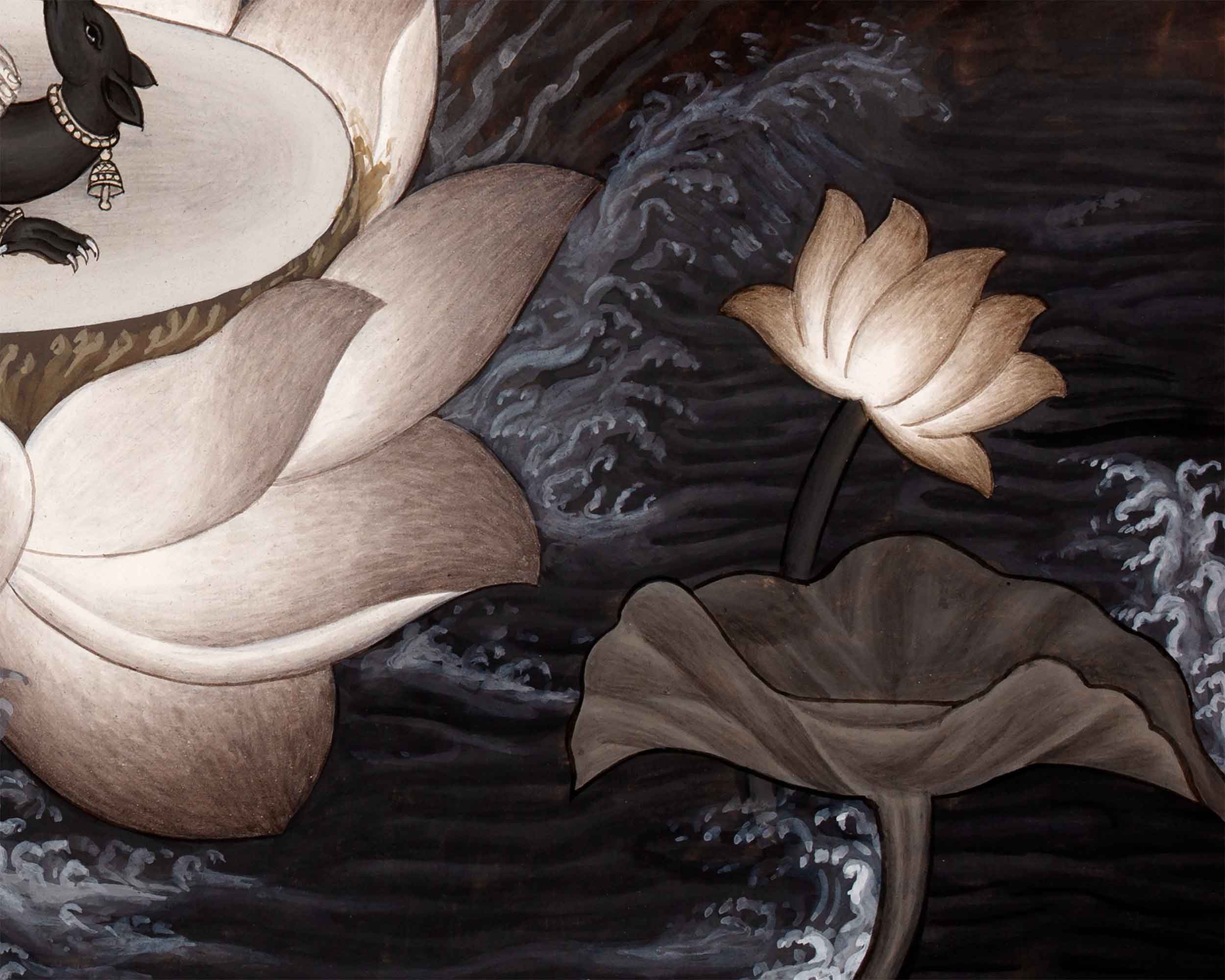 High-Quality Giclee Print For Praying To Ganesha | Newari Paubha Print For Ganesh Chaturthi
