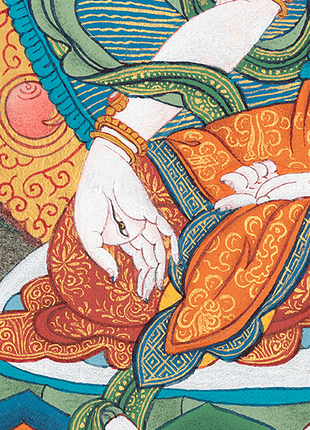 White Tara Goddess Artwork |  Handpainted Thangka for Tranquil Spaces | Wall Hanging Decor