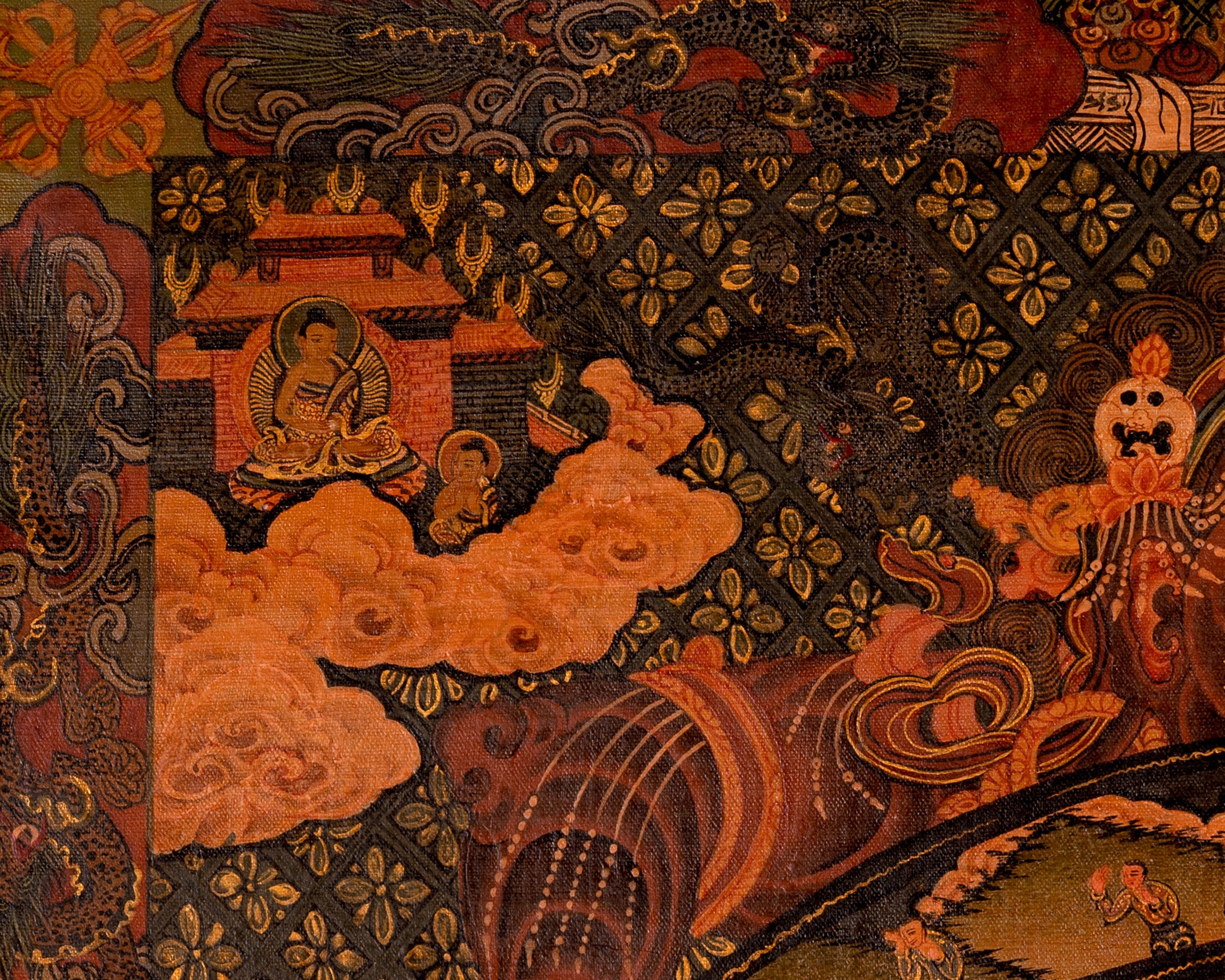 Wheel Of Life Buddhist Painting | Religious Thangka Art | Wall Decors