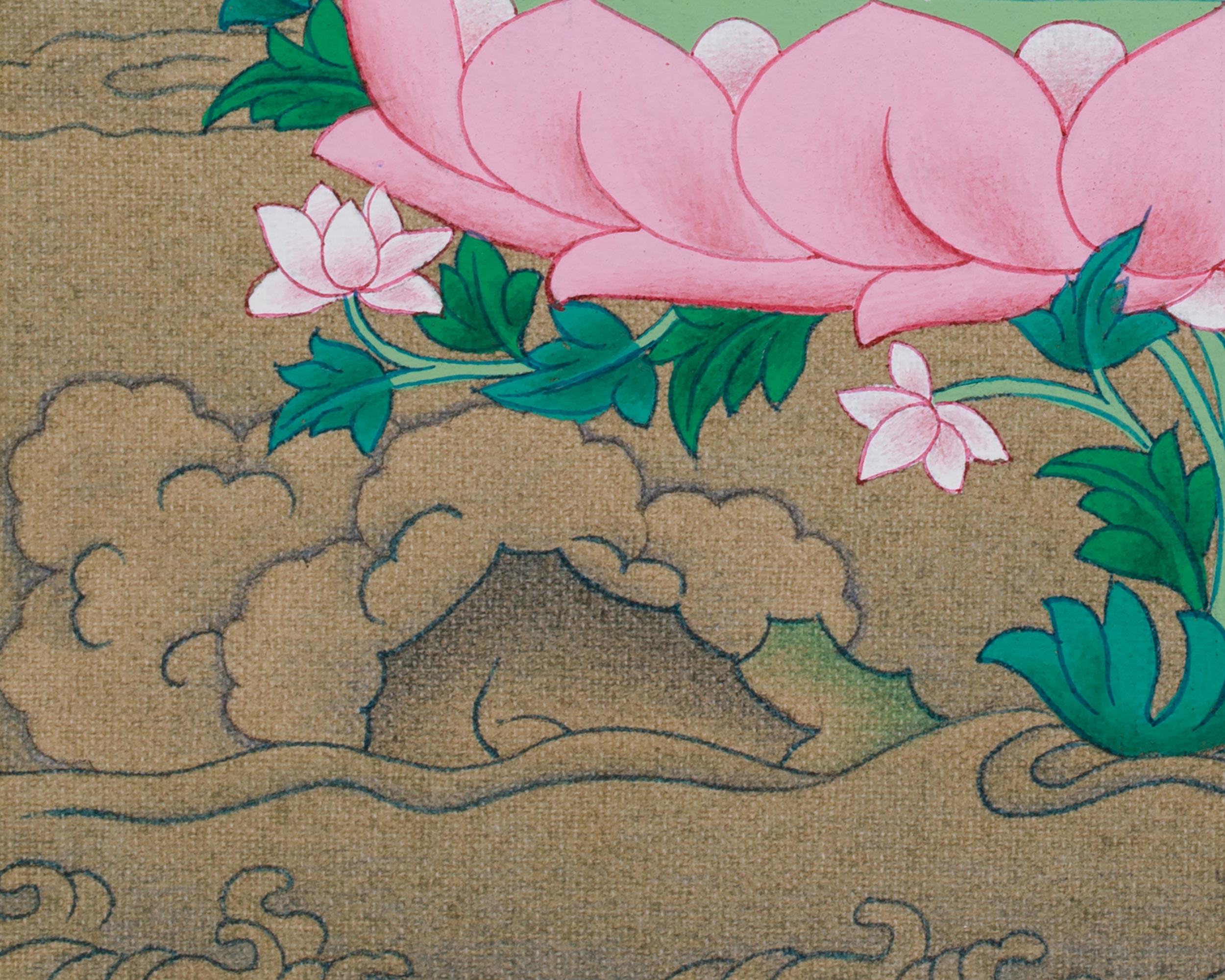 Hand-Painted Meditating Medicine Buddha Thangka | The Healing Buddha