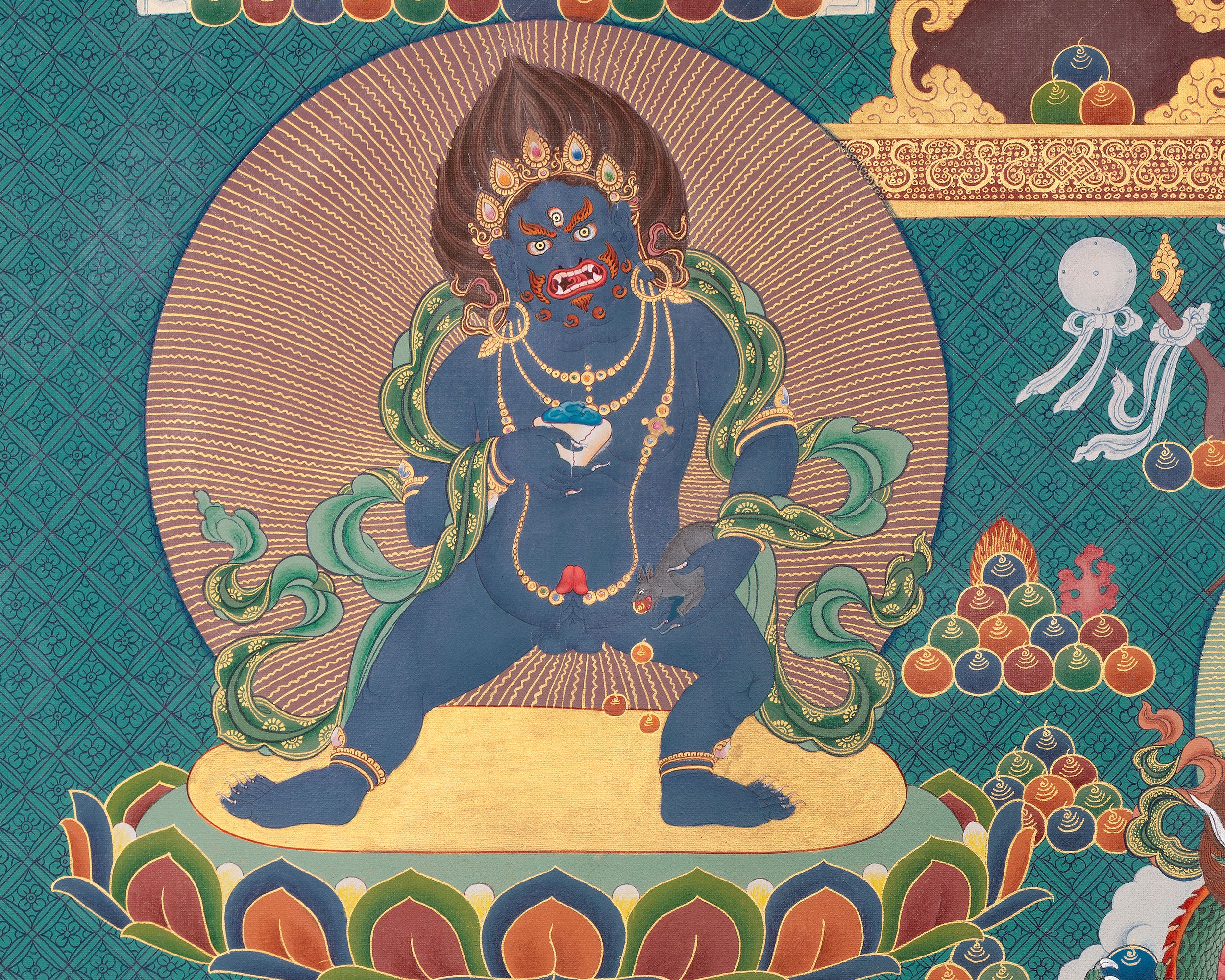 High-Quality Namtoshe with Five Dzambhala Print | Wealth Deities with Protective and Enlightened Figures