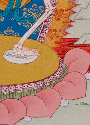 Tibetan Cittipati Thangka | Dancing Skeletons Deities | Divine Protectors