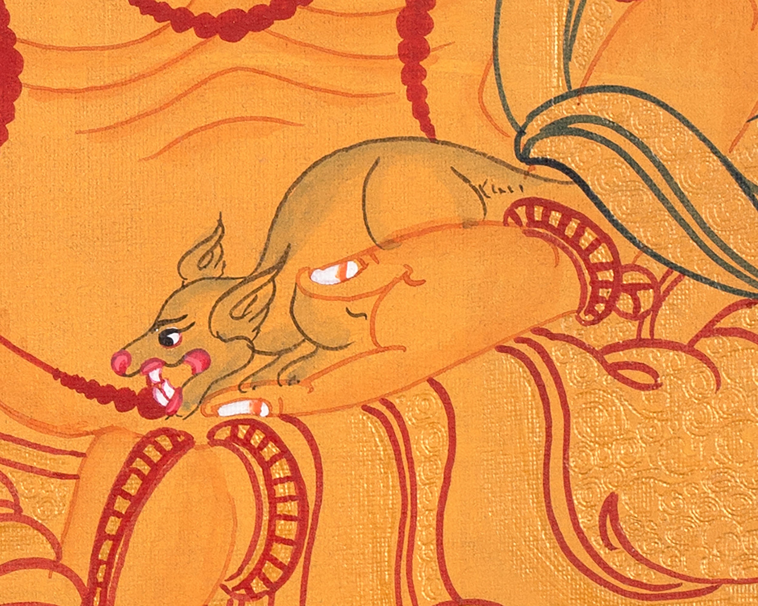 Dzambhala, The Deity of Abundance | Buddhist Wealth Deity Thangka