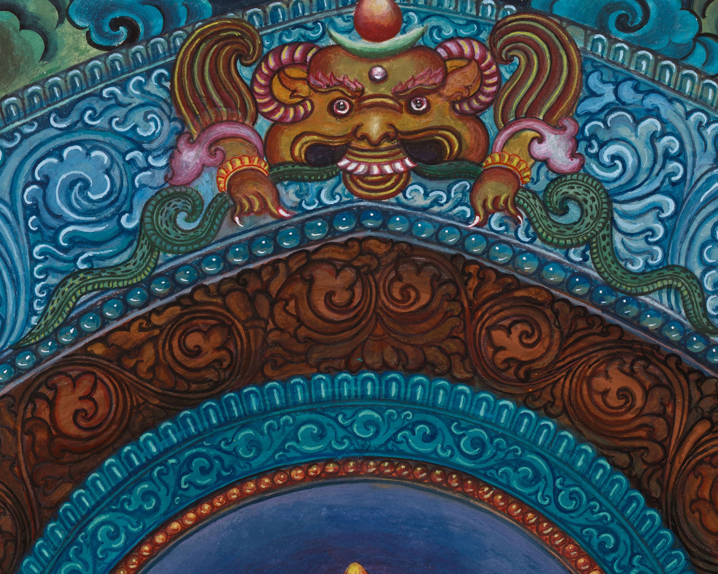 Original 6-Arms Vasudhara Thangka | Hand-Painted Newari Artistry