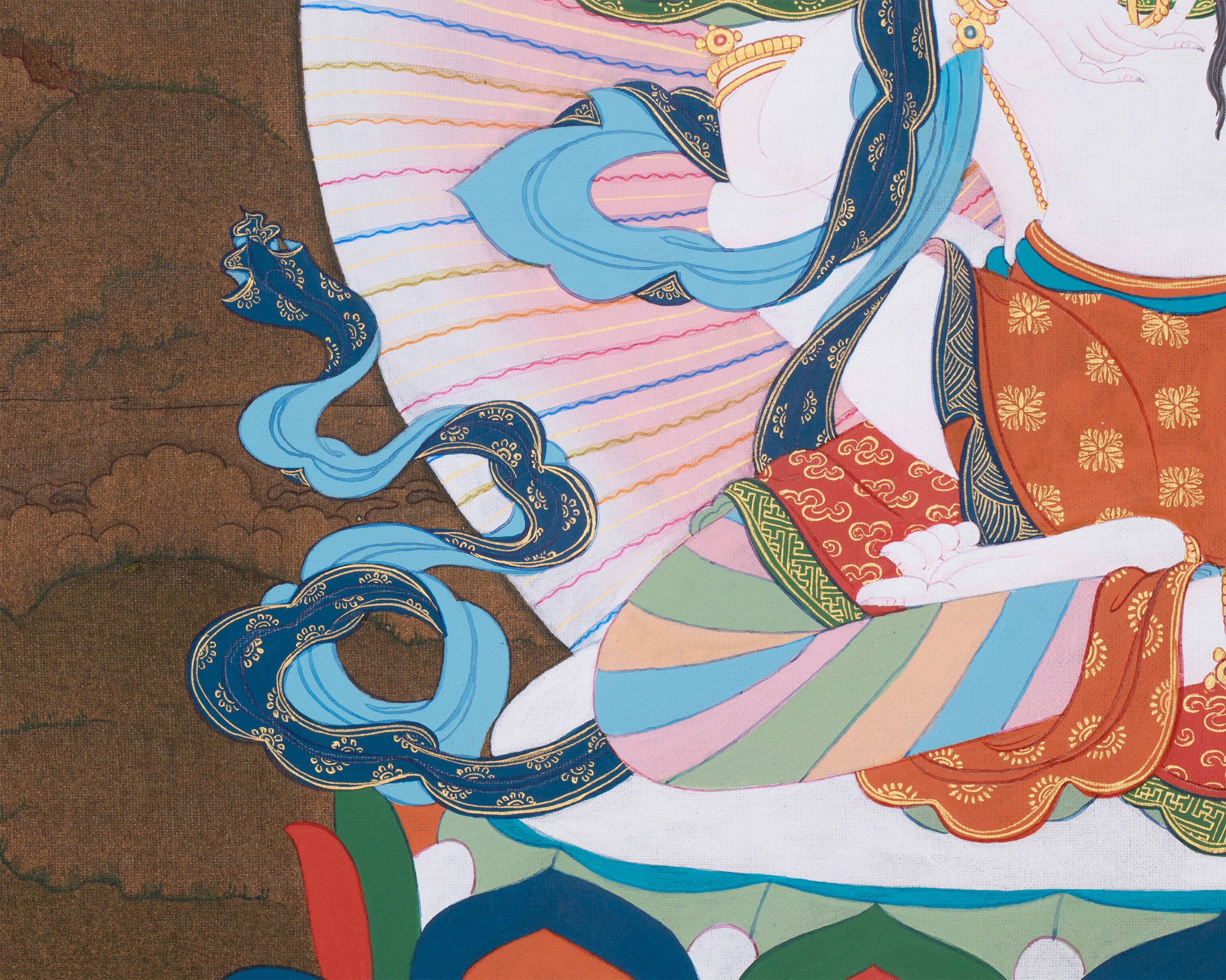 Vajrasattva with His Consort Thangka | Cotton Canvas Artwok