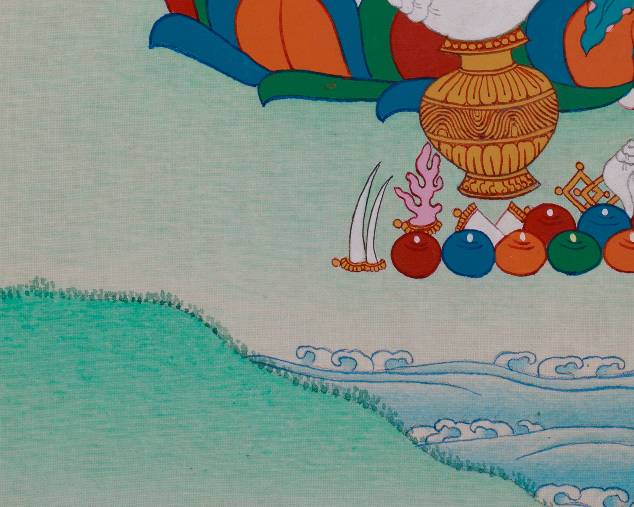 The God of Wealth, Dzambhala Thangka | Buddhist Deity of Prosperity