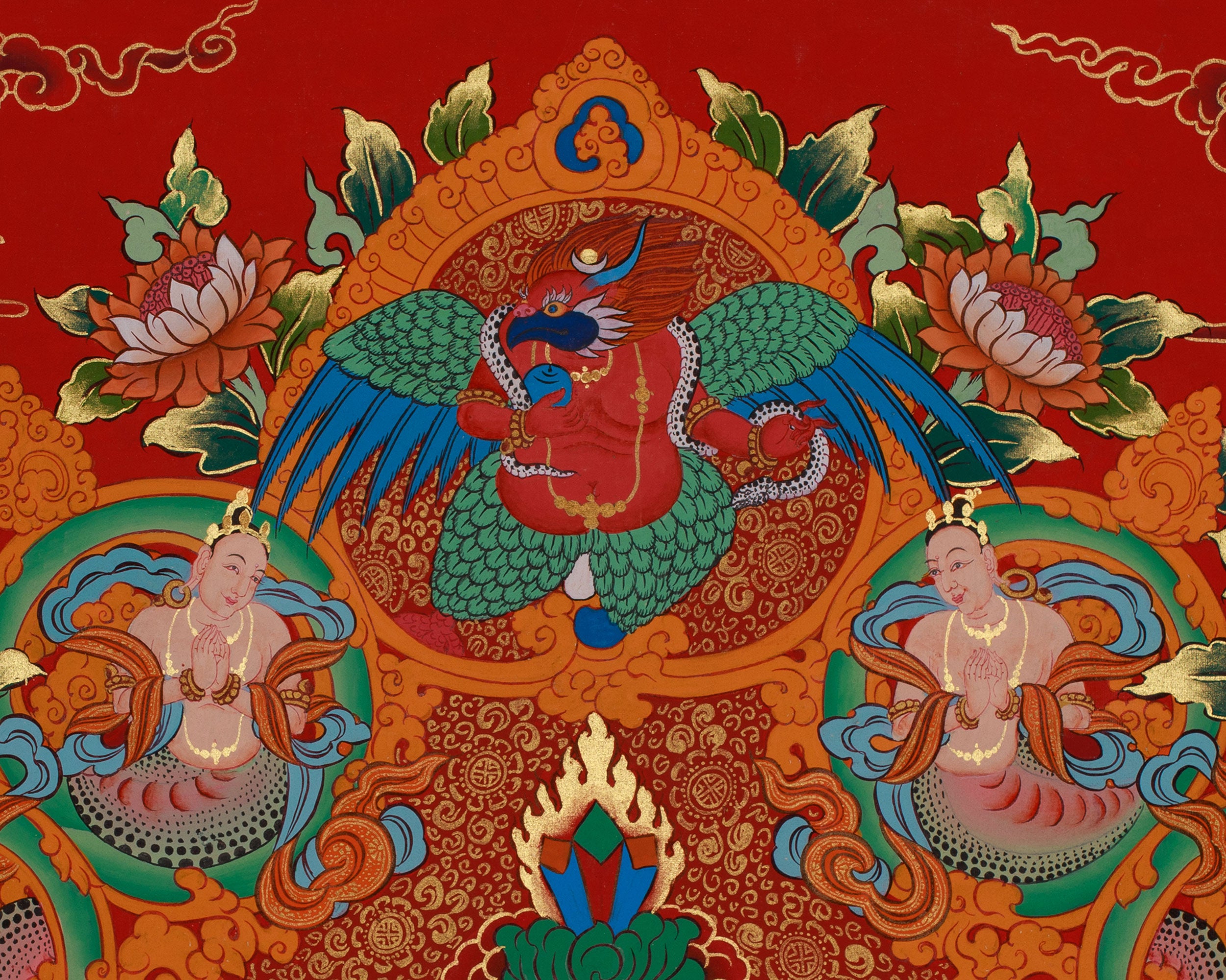 Tara with Buddhas and Bodhisattvas | White Tara Thangka for Healing, Wisdom & Longevity