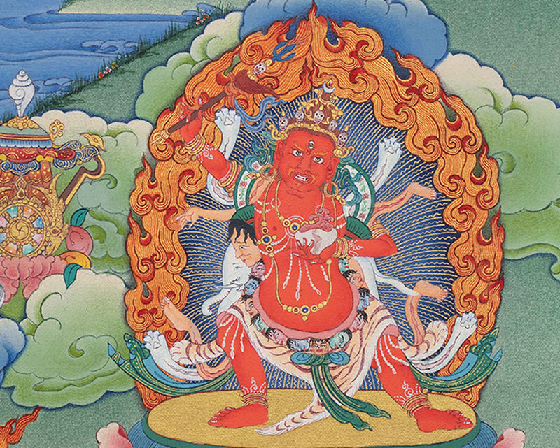 Traditional Pema Gyalpo Print | Guru Rinpoche's Manifestation Art | Buddhist Decor