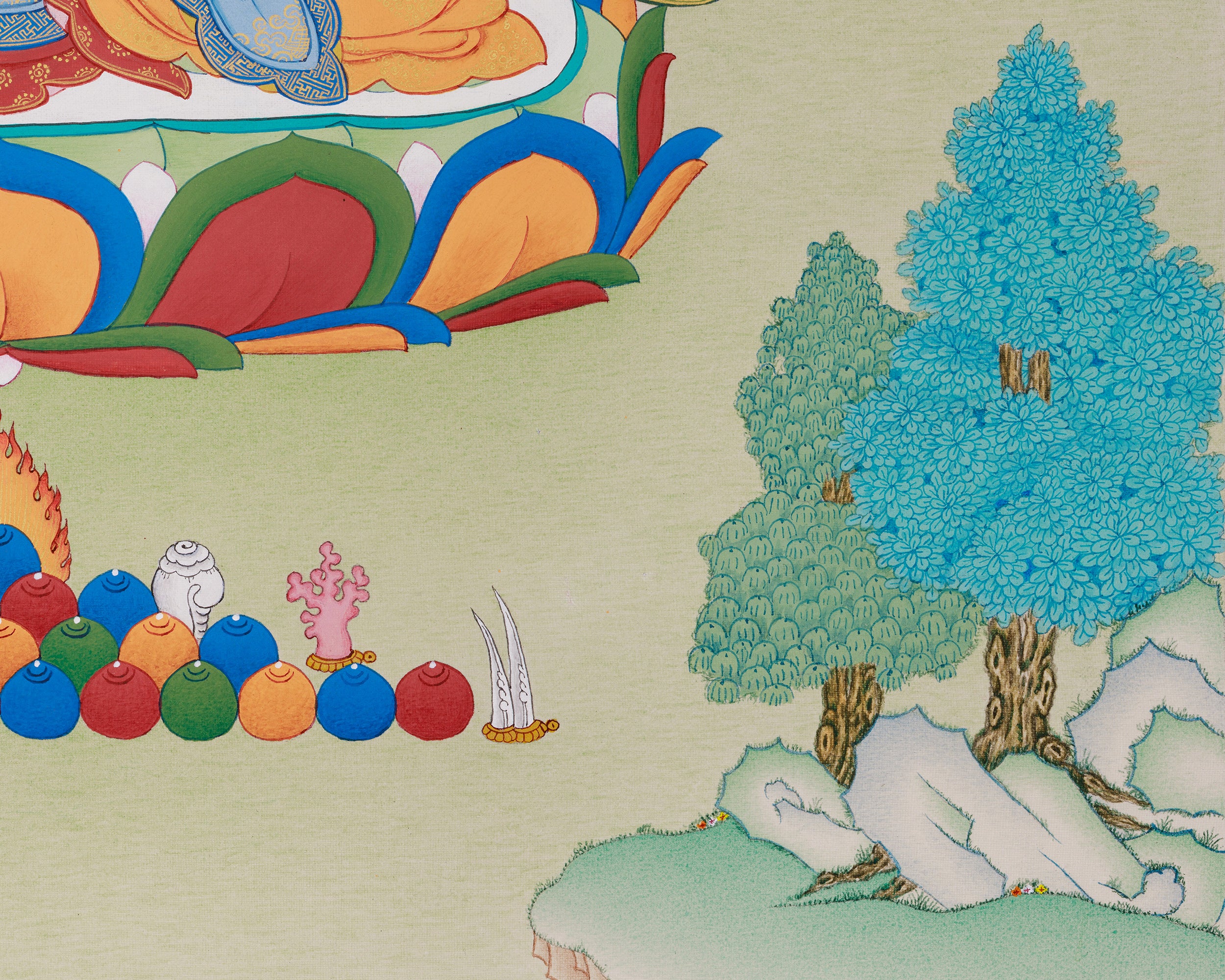 Tibetan Amitayus Buddha Painting | Buddha of Infinite Light and Longevity