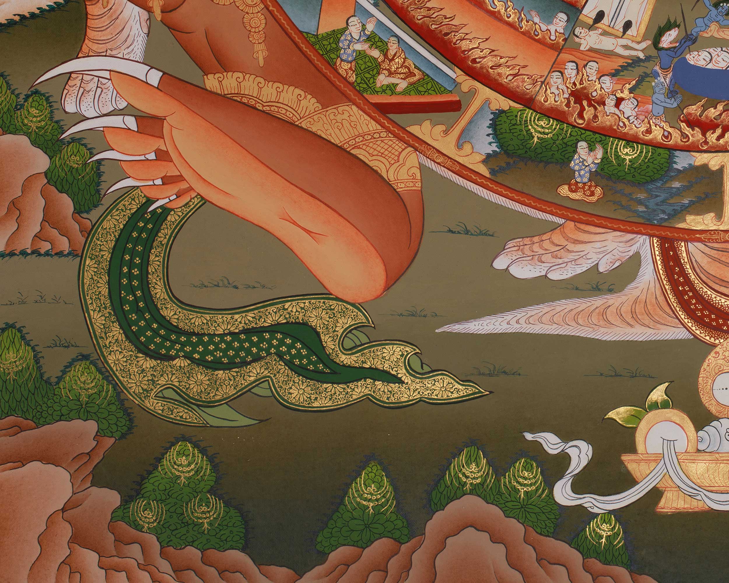 Sacred Thangka of the Wheel of Life | Bhavachakra Artwork