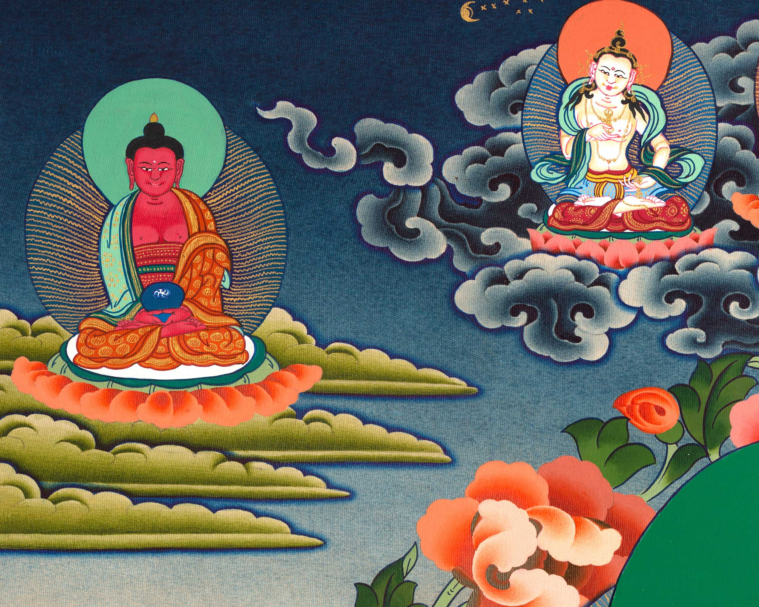 Guru Rinpoche Thangka | Eight Manifestation of Guru Padmasambhava |  Lotus Born Master of Buddhism | Thangka Painting for Meditation