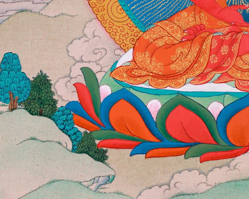 Dhyani Buddha Amitabha Thangka | A Beacon of Infinite Light and Compassionate Wisdom