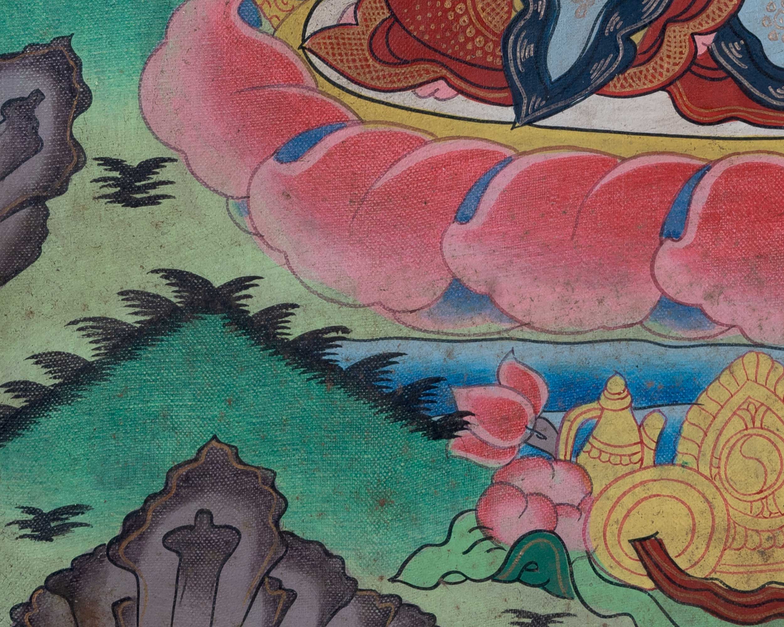 Handmade Chenresig Thangka | Four-Armed Avalokiteshvara