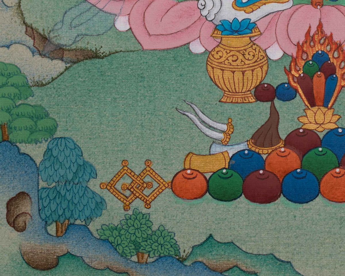 Sacred Dzambhala Thangka Painting | Buddhist Deity of Wealth and Prosperity