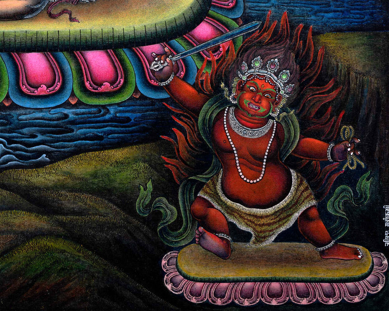 Kurukulle with Mahakala Newari Print | High Quality Giclee Wall Hanging Canvas