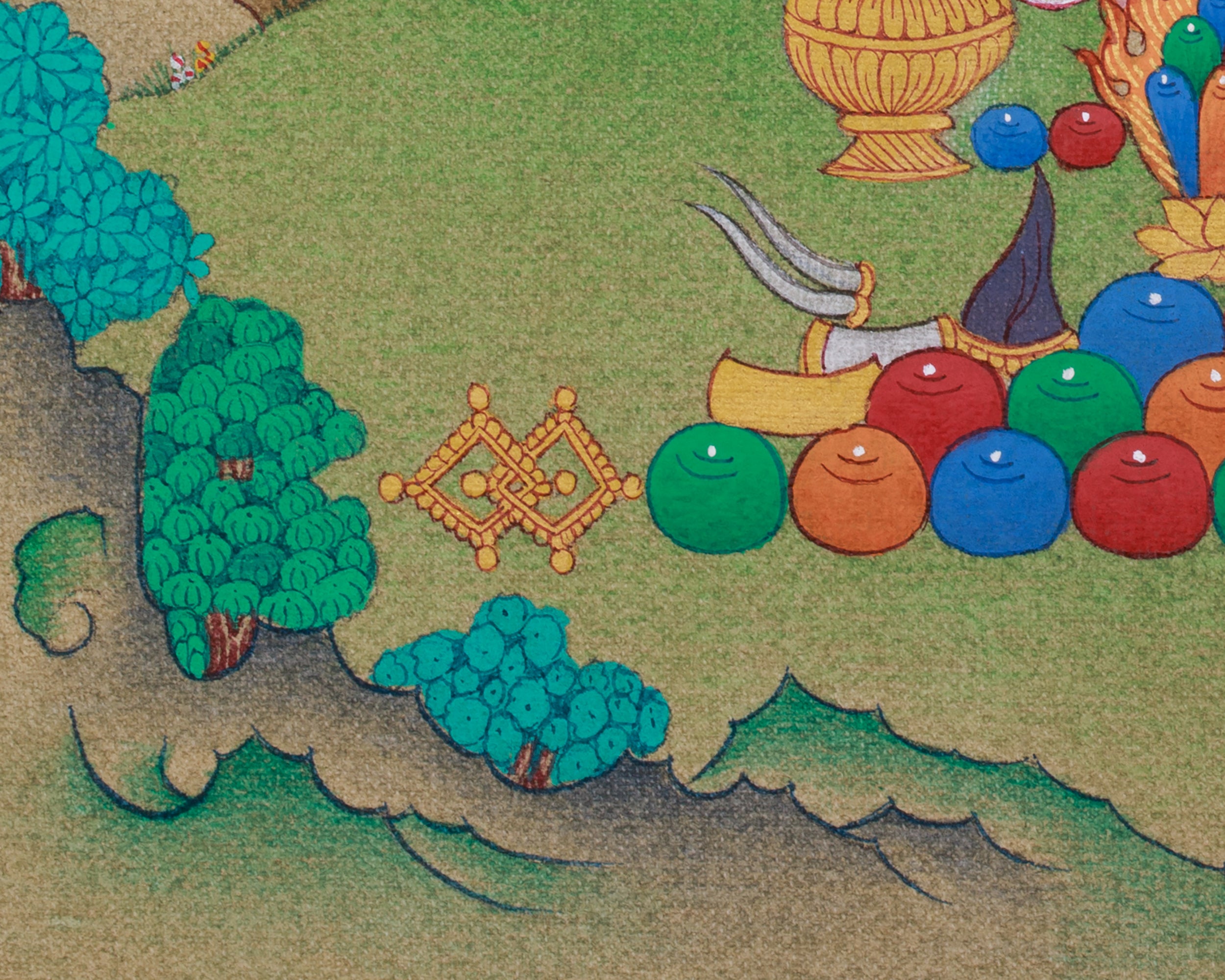 Traditional Dzambhala Thangka | Buddha of Wealth and Prosperity