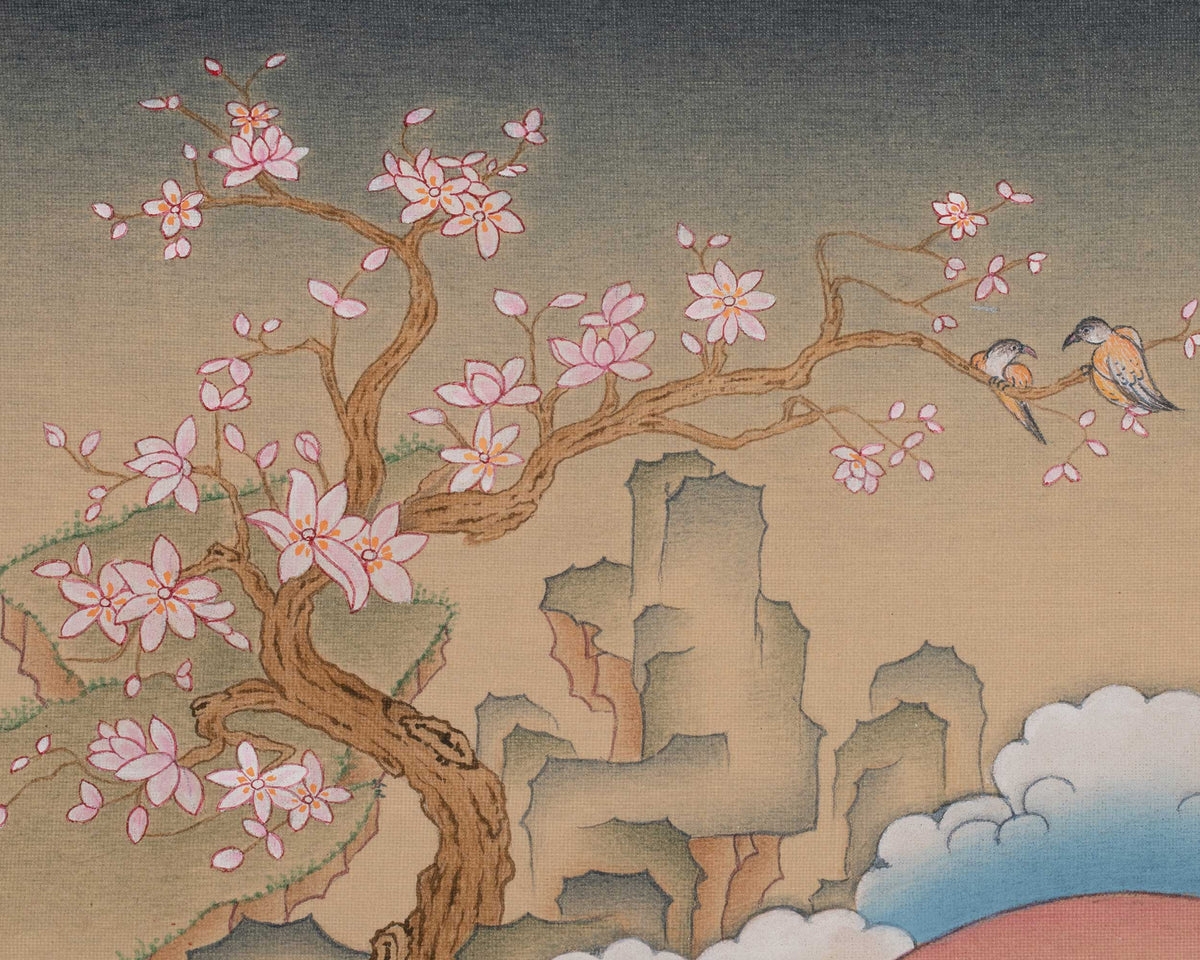 Chenrezig with Vajrapani and Manjushri Artwork | Three Bodhisattvas Thangka